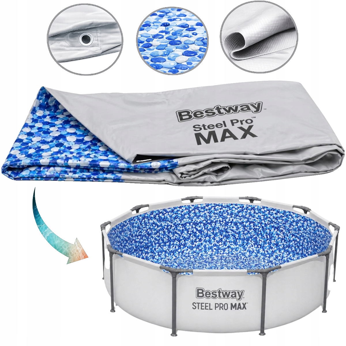 Bazénová krytina na bazén Bestway Steel Pro Max 305 x 76 cm
