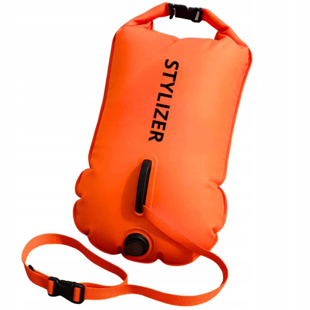 BOJKA DMUCHANA ASEKURACYJNA BOJA PŁYWANIA PŁYWACKA NIEPRZEMAKALNA KIESZEŃ Marka bez marki