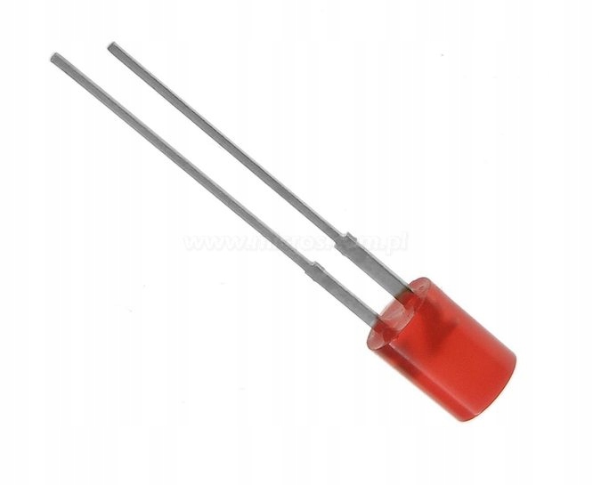 DIODA LED 5mm CYLINDRYCZNA MATOWA RED 10-SZT