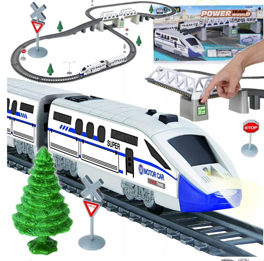 OGROMNA KOLEJKA ELEKTRYCZNA LOLOMATYWA MOST TUNEL TORY