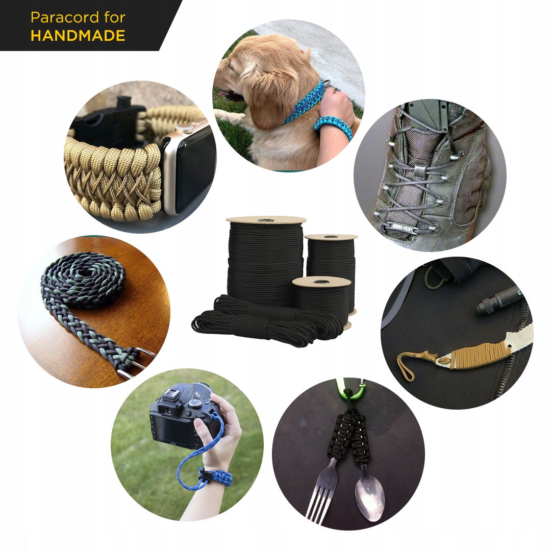 Linka EDCX 4mm Paracord 550 - (Green, 15 m) Model Paracord Type III