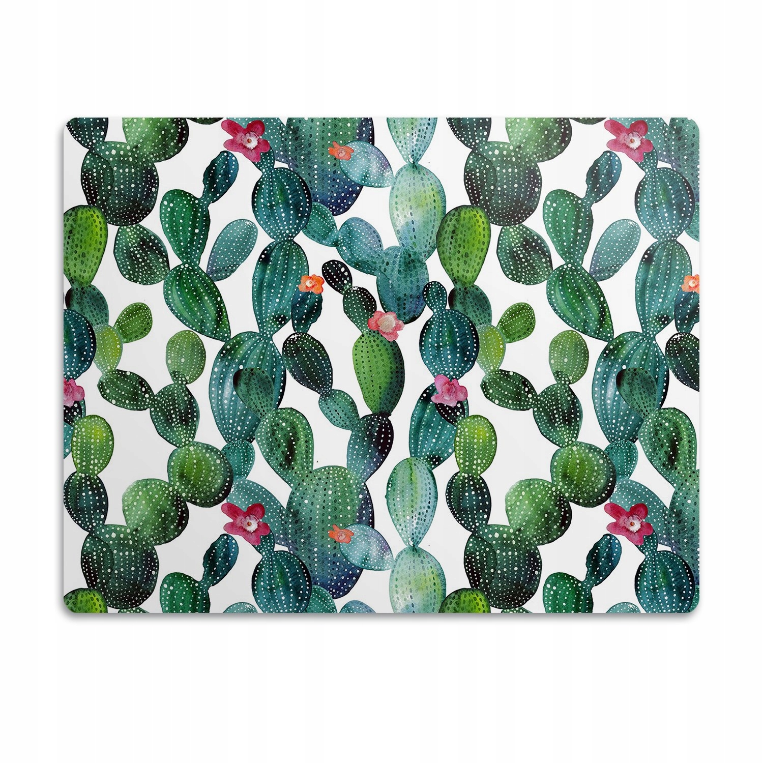 Levně Ochranná podložka pod misky Kaktusy s květinami 90x60 cm