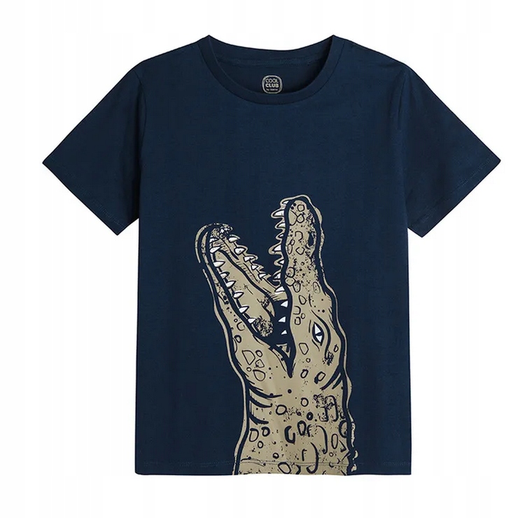 

Cool Club T-shirt chłopięcy granatowy krokodyl 140