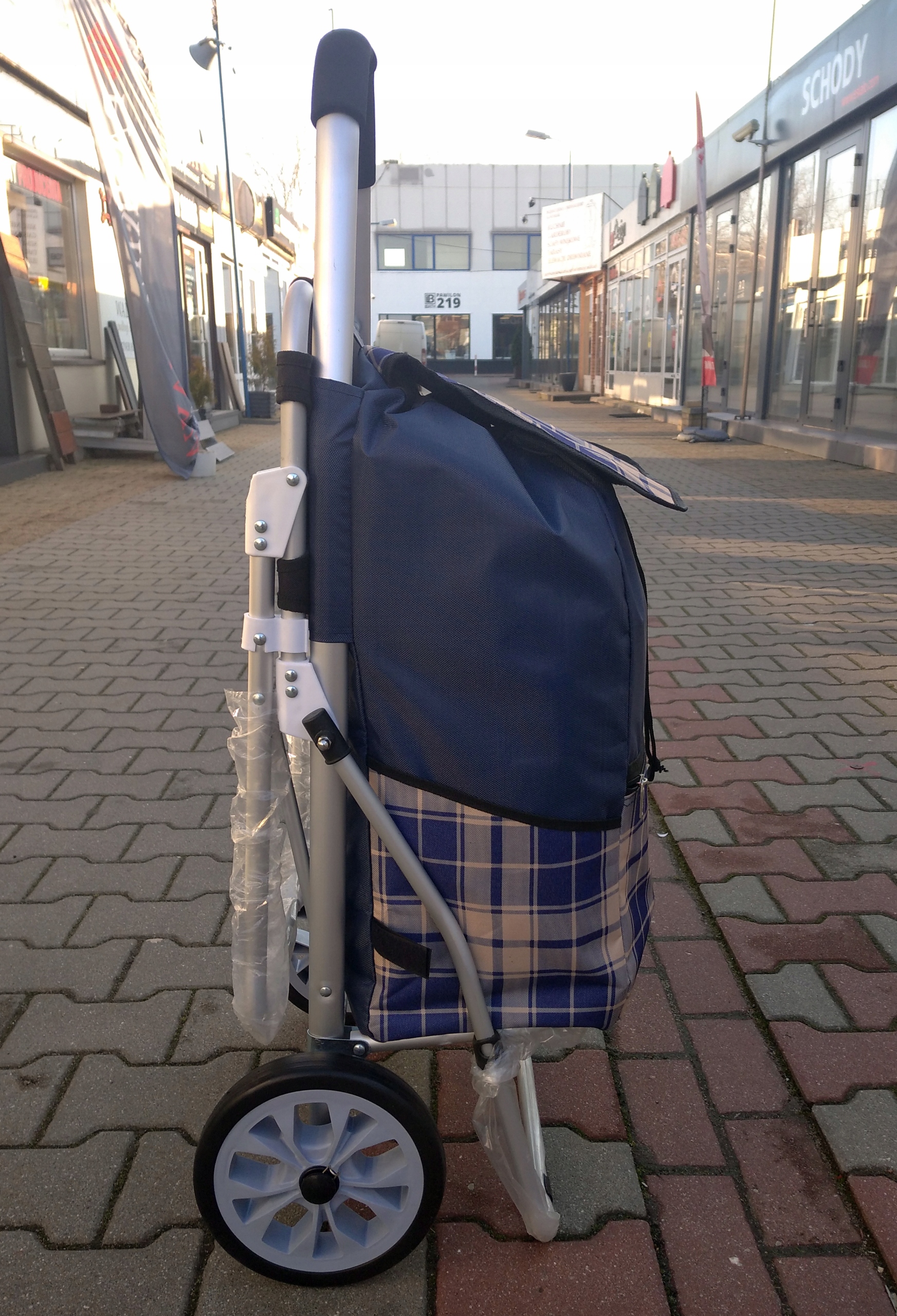 Wózek na zakupy SitGo z krzesełkiem z siedzeniem Długość 100 cm