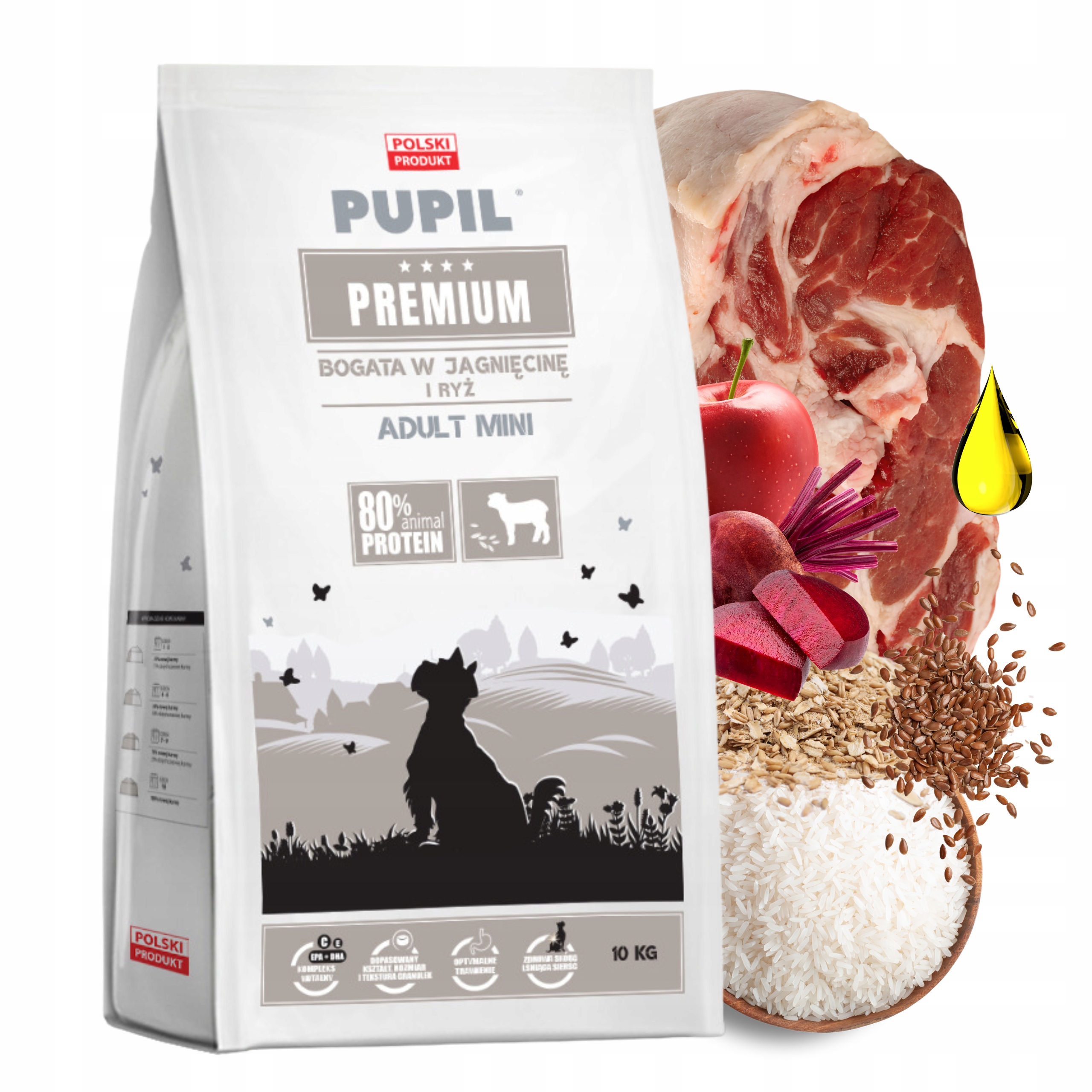 Pupil Premium Adult Mini krmivo pro psy Jehněčí rýže 10 kg