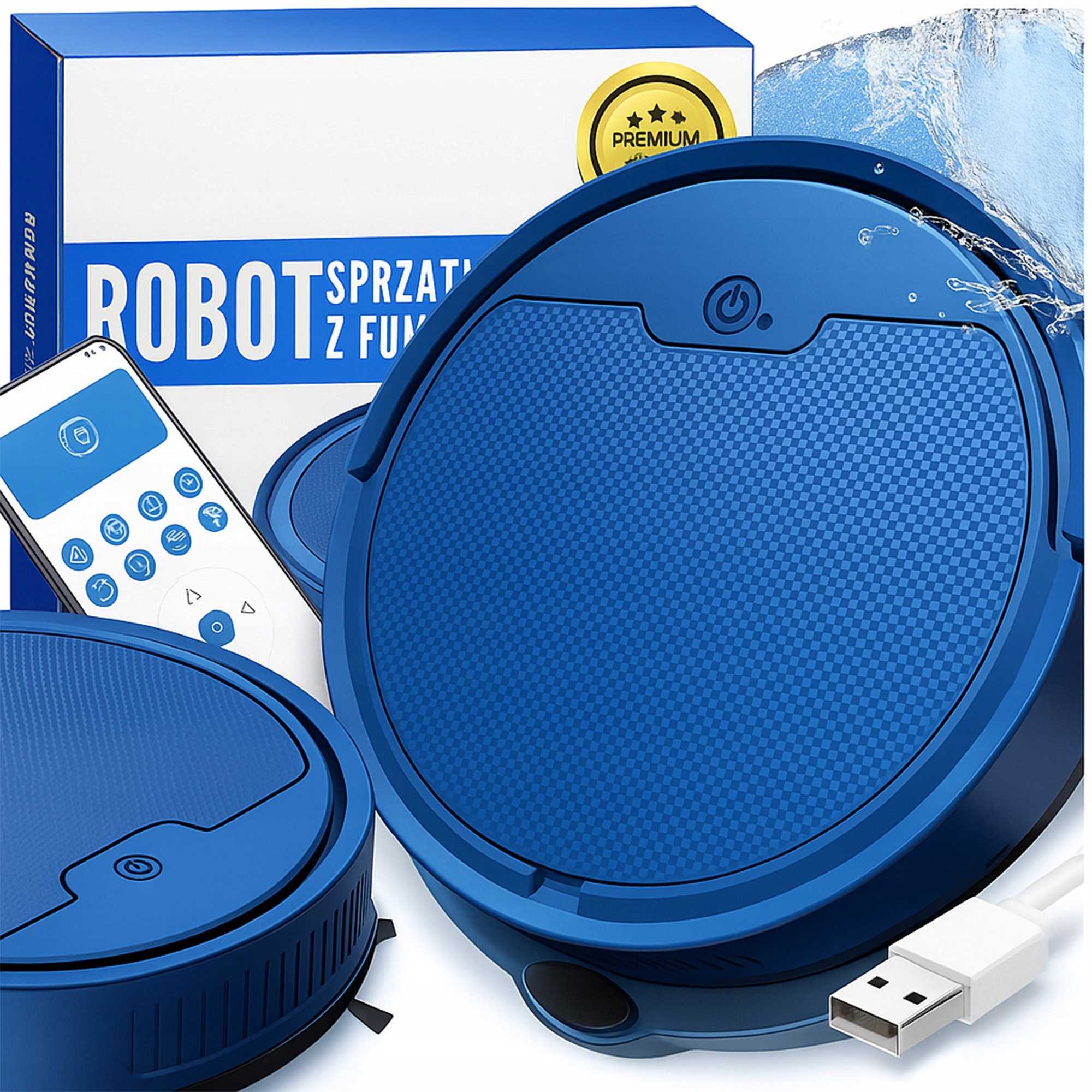 Robot Sprzątający Odkurzacz Mopujący Wifi Aplikacja Na Telefon Sterowanie