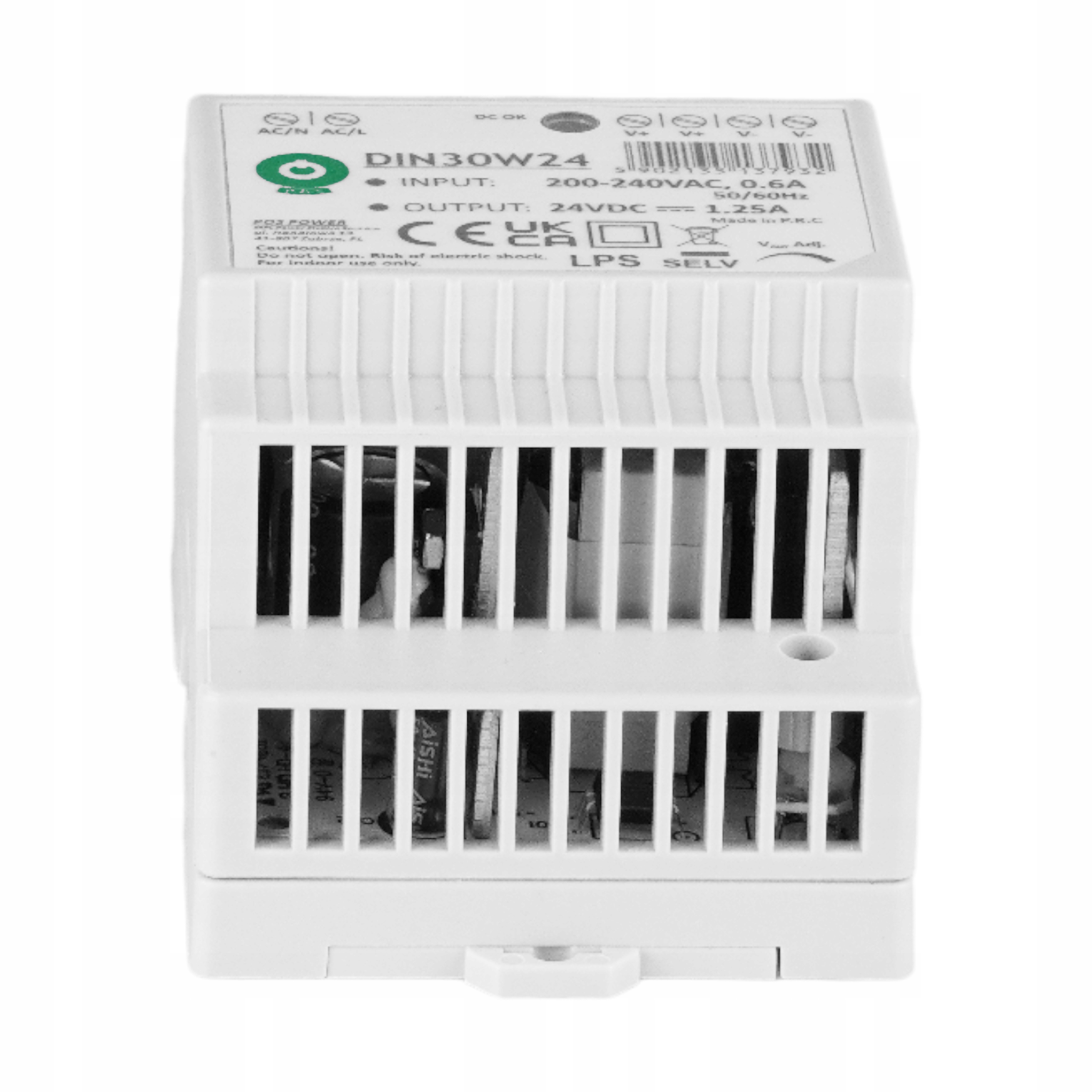 ZASILACZ NAPIĘCIOWY NA SZYNĘ DIN30W24 24V 1.25A 30W DO SYSTEMÓW LED Informacje o bezpieczeństwie CE
