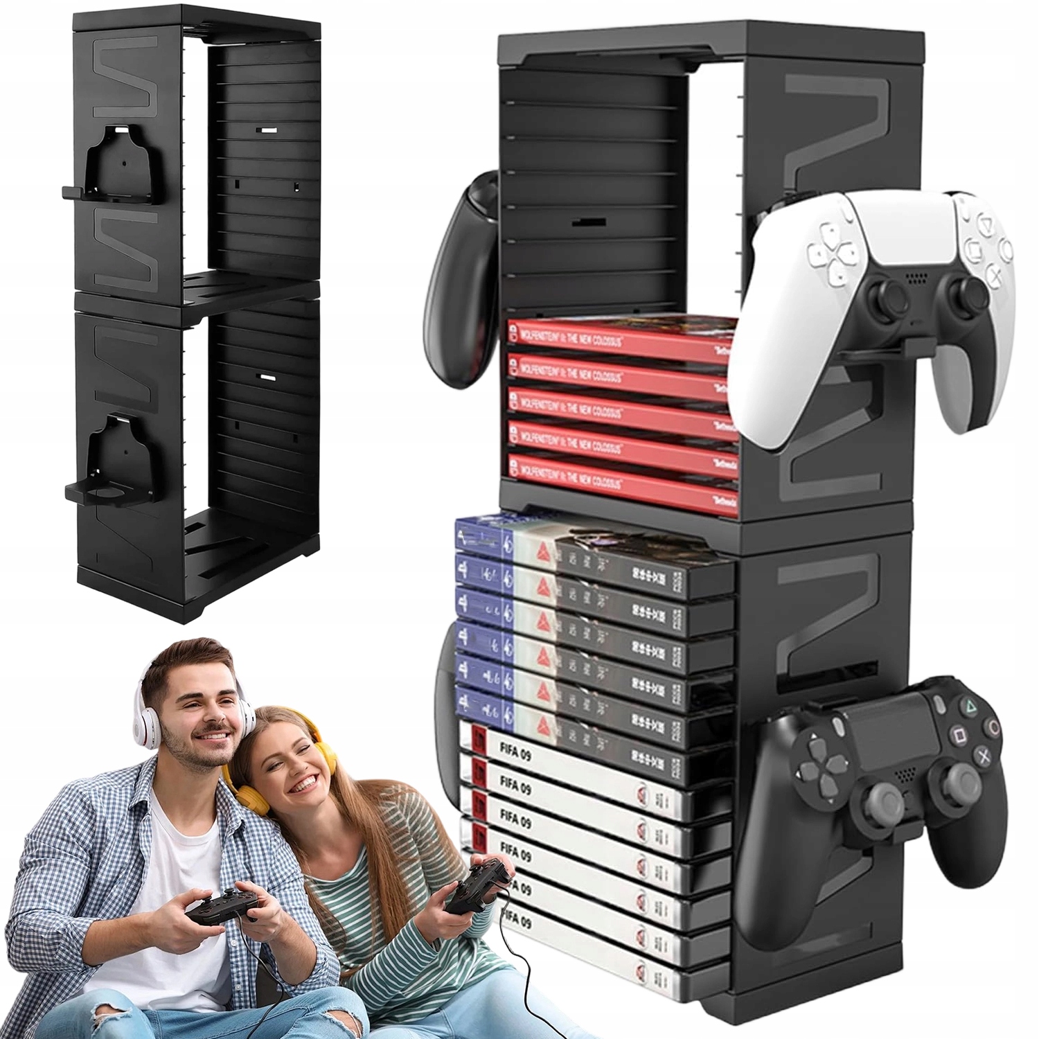 Stojak Wieża Na 24 Gry 4 Pady Do PS5 PS4 Xbox Kompaktowy