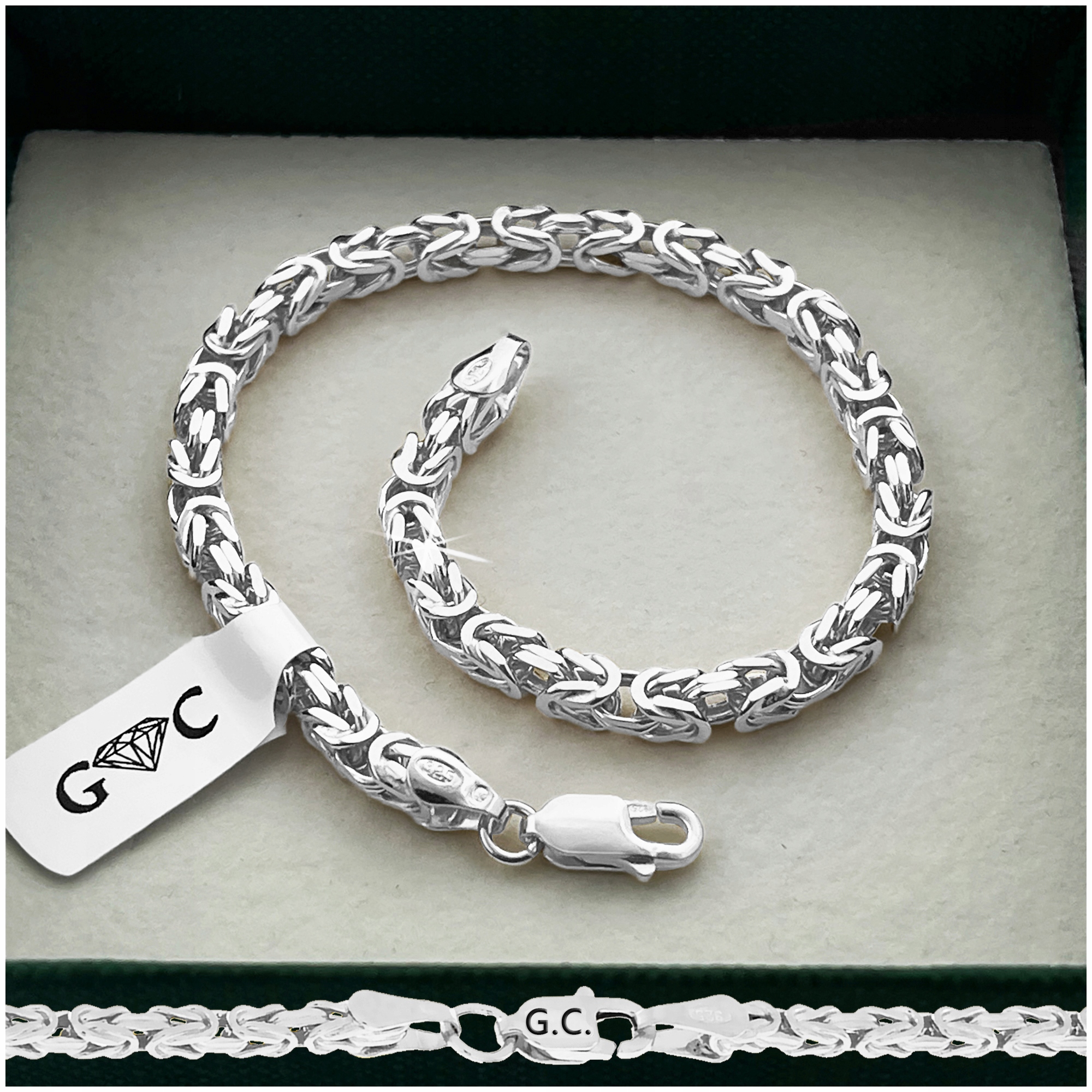 Stříbrný Pánský Náramek Královská Vazba 19 Cm/3,8 mm Stříbro 925 Bonus