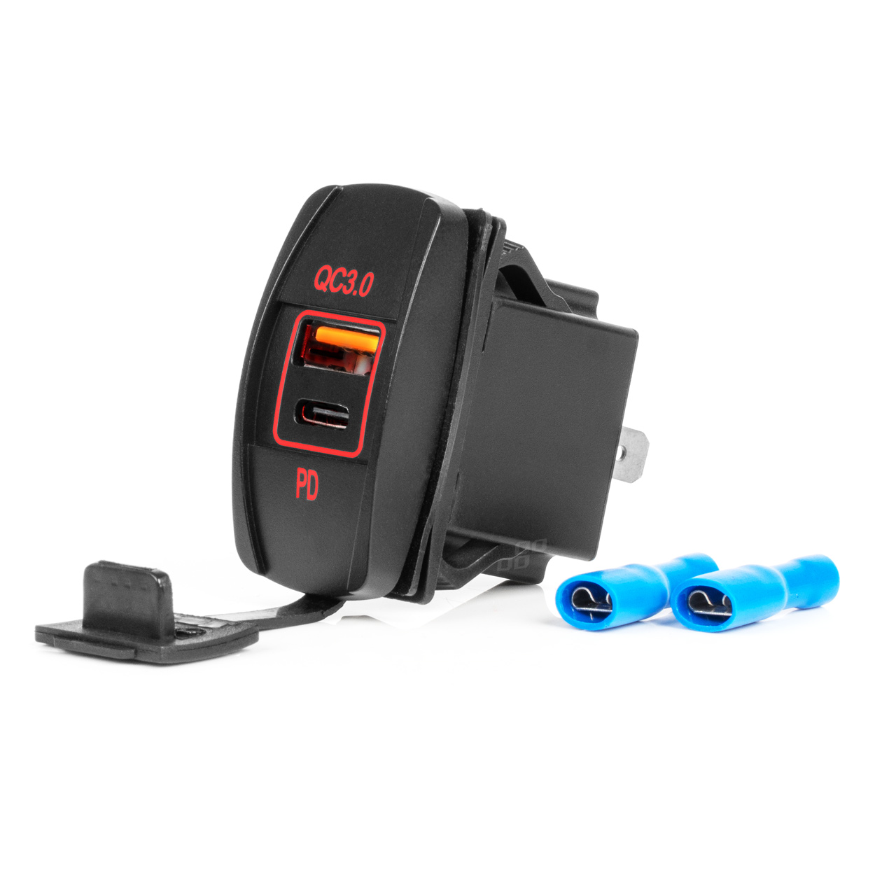 Ładowarka samochodowa z gniazdami Usb Usb-c QC3.0 12V 24V AMIO-04229