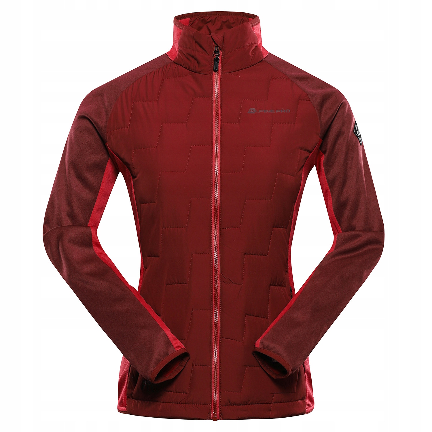 Alpine Pro Damska bluza hybrydowa z wełną merino Jorwa bordowy r.XL