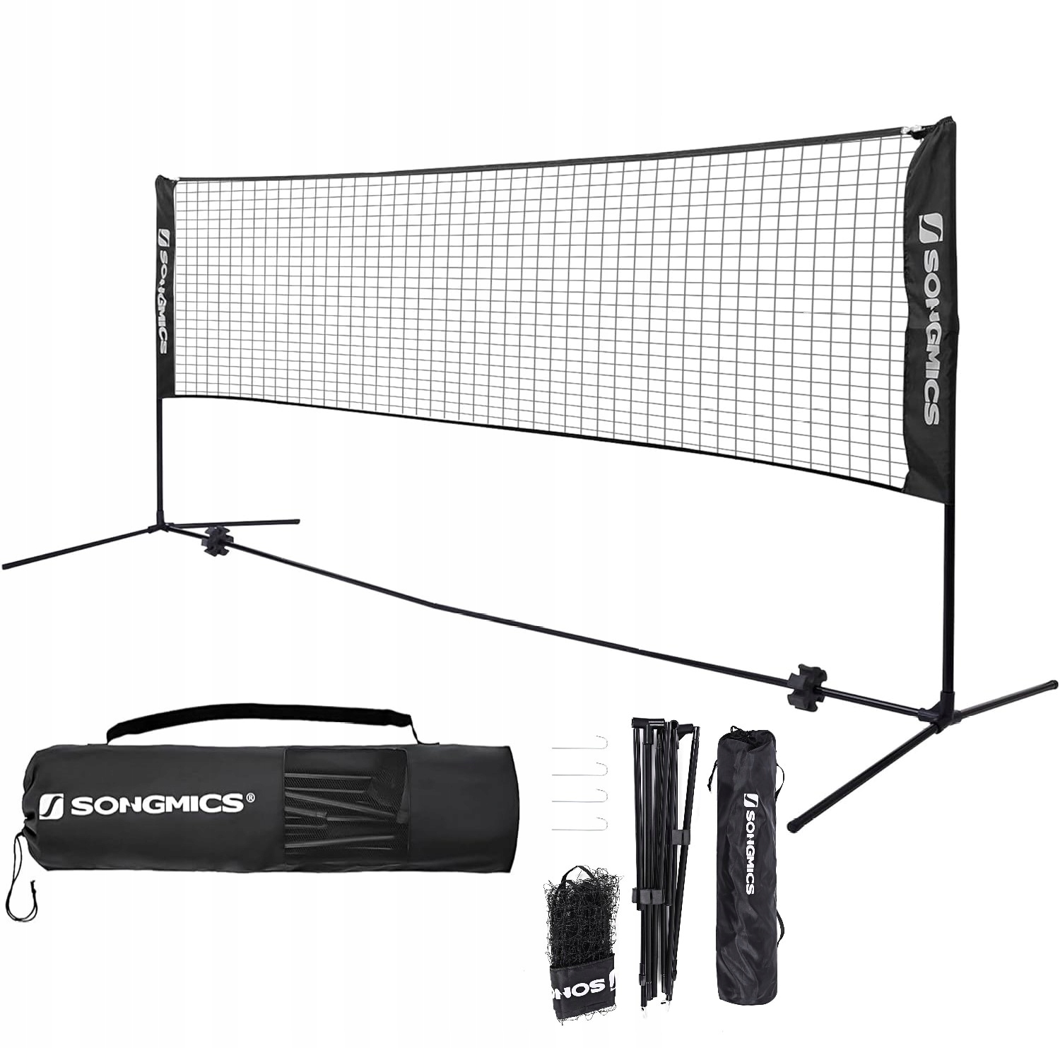 SIATKA REGULOWANA DO SIATKÓWKI BADMINTONA TENISA 4W1 +TORBA 5m x 1,55 m