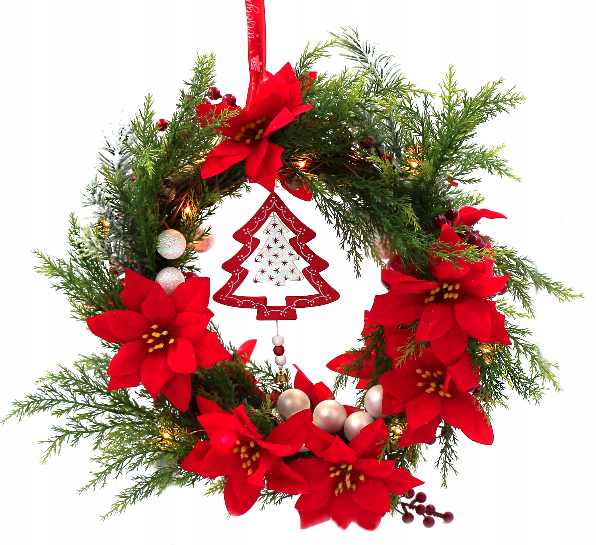 DEKORACJA OKIENNA WIANEK ŚWIĄTECZNY DWUSTRONNY LED ŚREDNICA 38cm WM-071