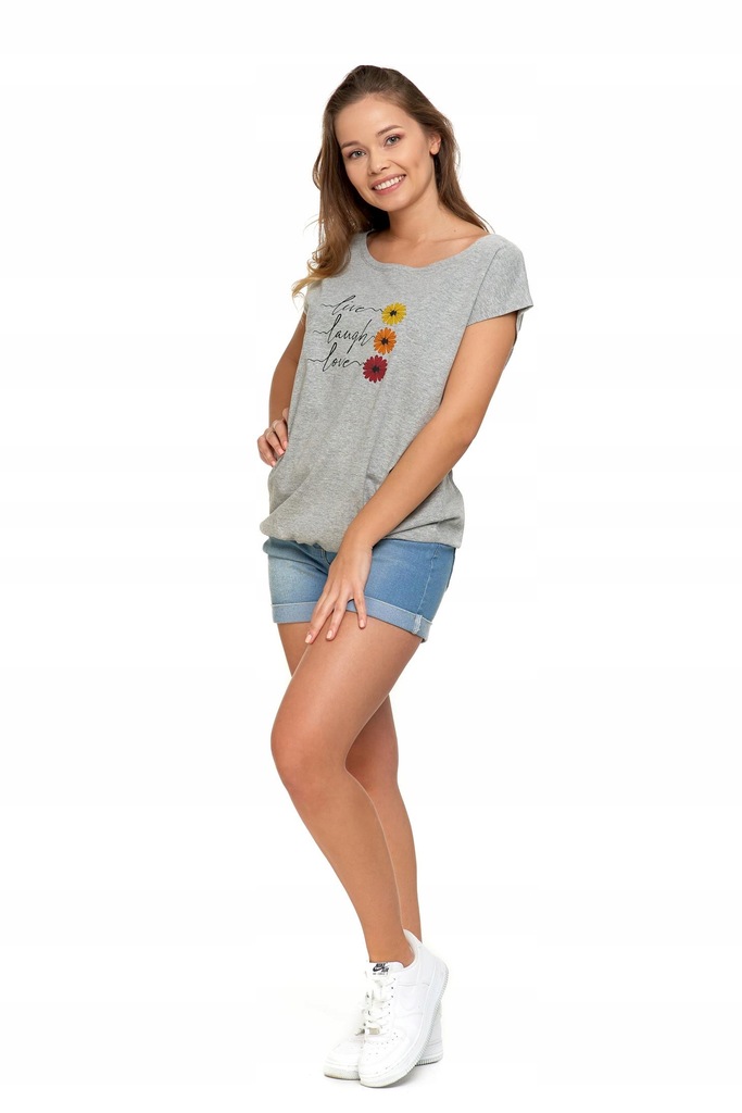 BLUZKA DAMSKA Z KRÓTKIM RĘKAWEM T-SHIRT KOBIECA MORAJ R.S Rozmiar S