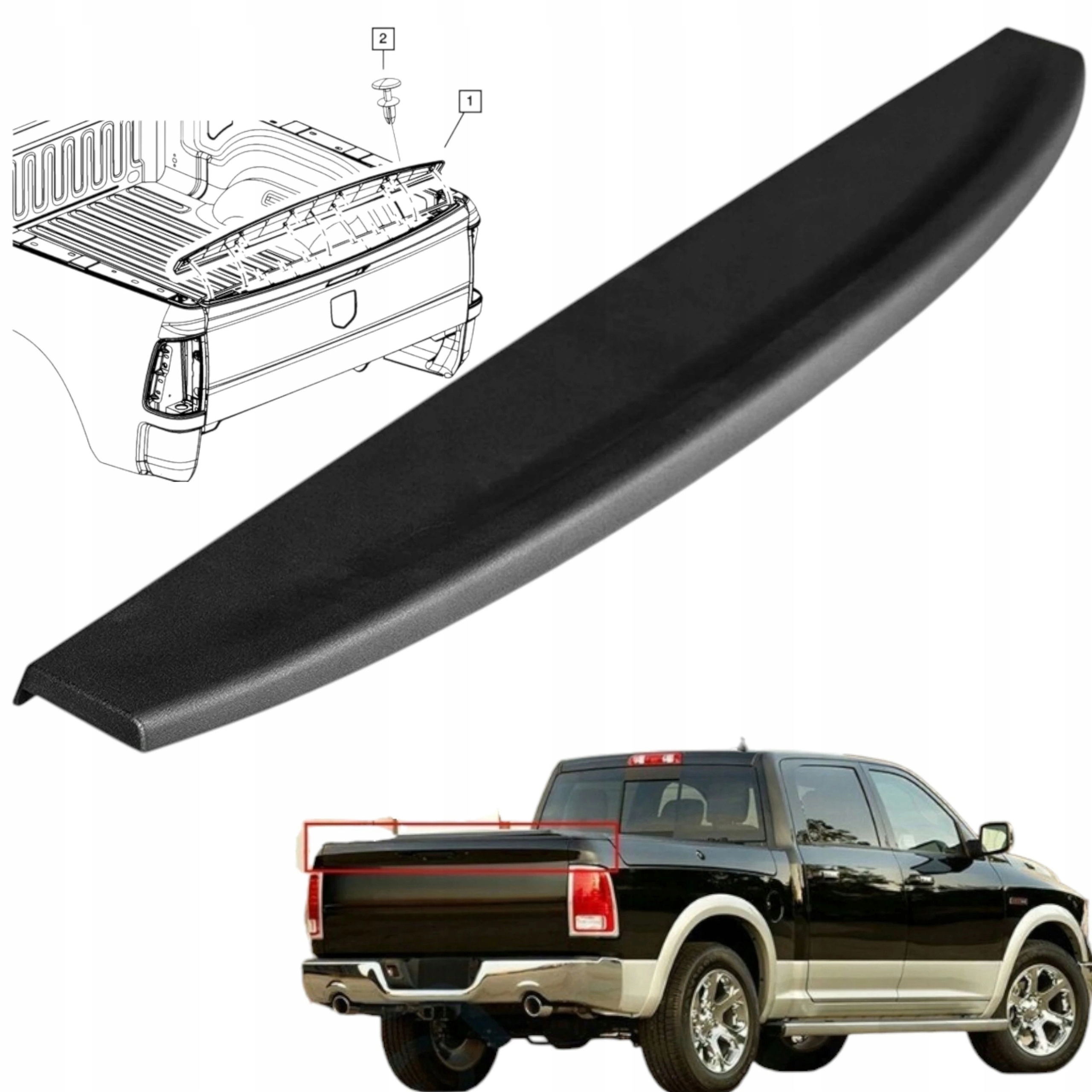 Dodge Ram 2009-2018 Ds Horní Krytka Lišta Zadní Klapky 55372052AH