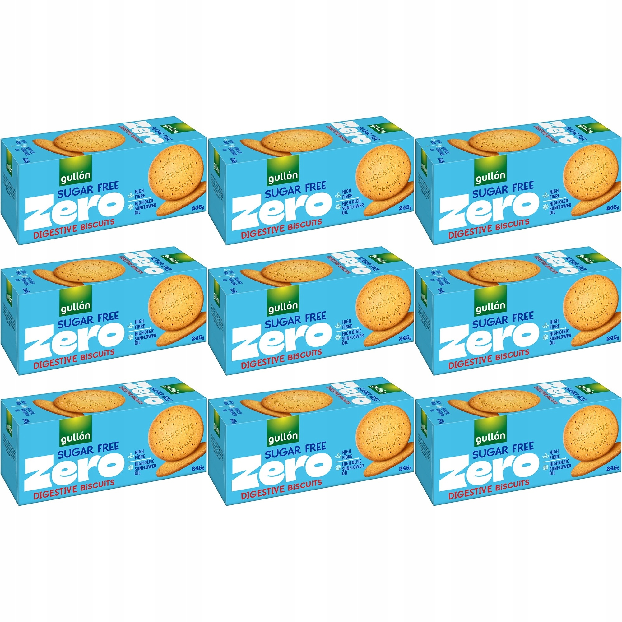 9 x Gullon Ciasteczka pszenne pełnoziarniste bez cukru 245 g
