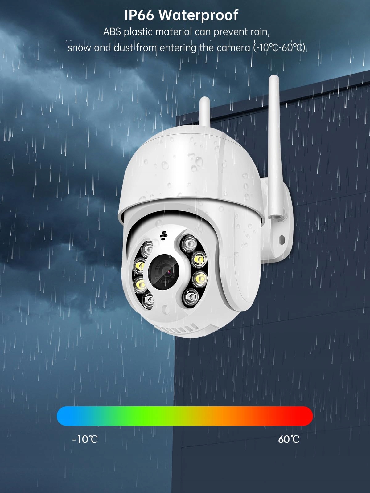 ANKSONO Kamera Zewnętrzna WiFi 2MP PTZ 350°/90° Nocna Wizja Audio — miniatura 8