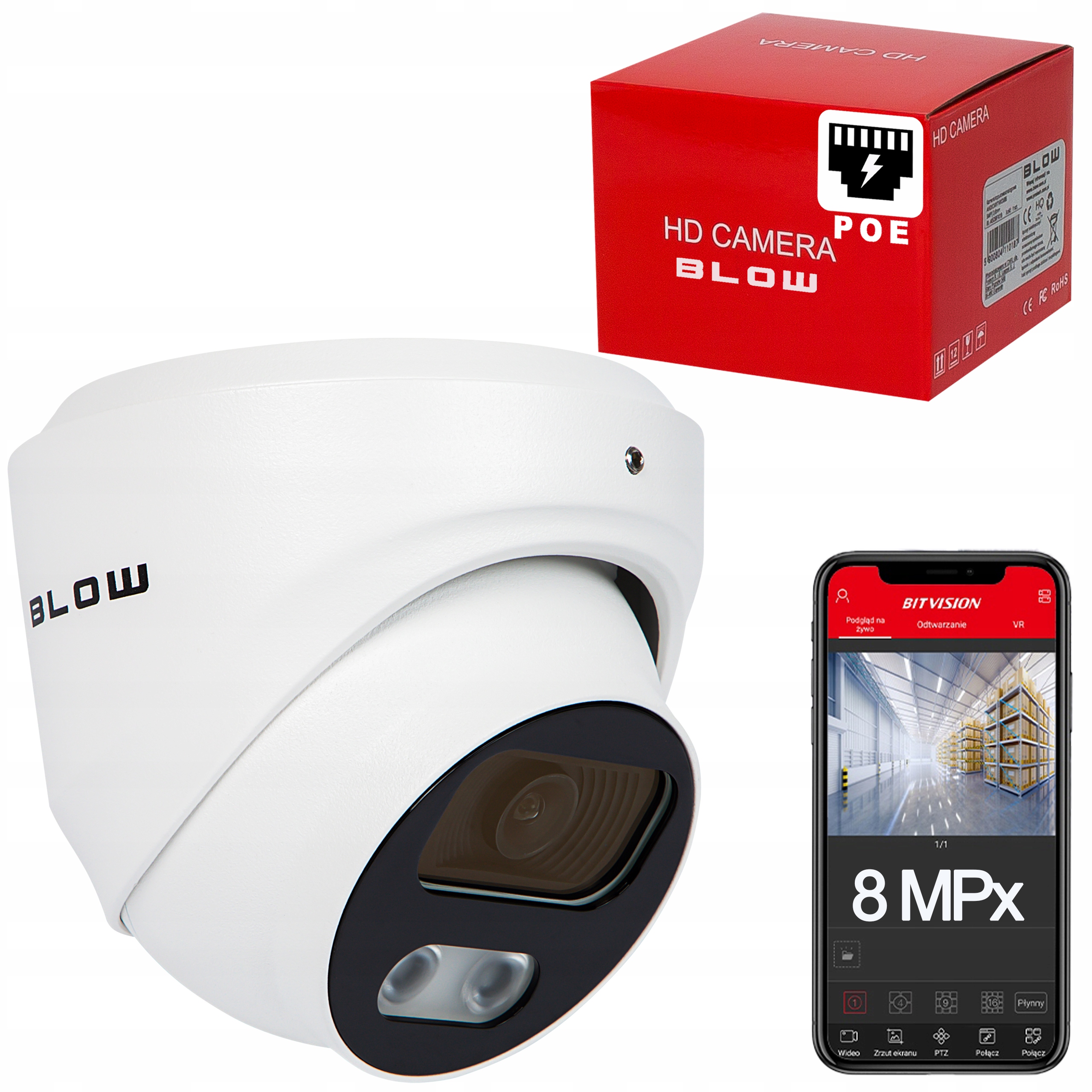 Vonkajšia Poe Kamera 8MPx IP67 Metal HybridLight Ir+led Blow Metalová