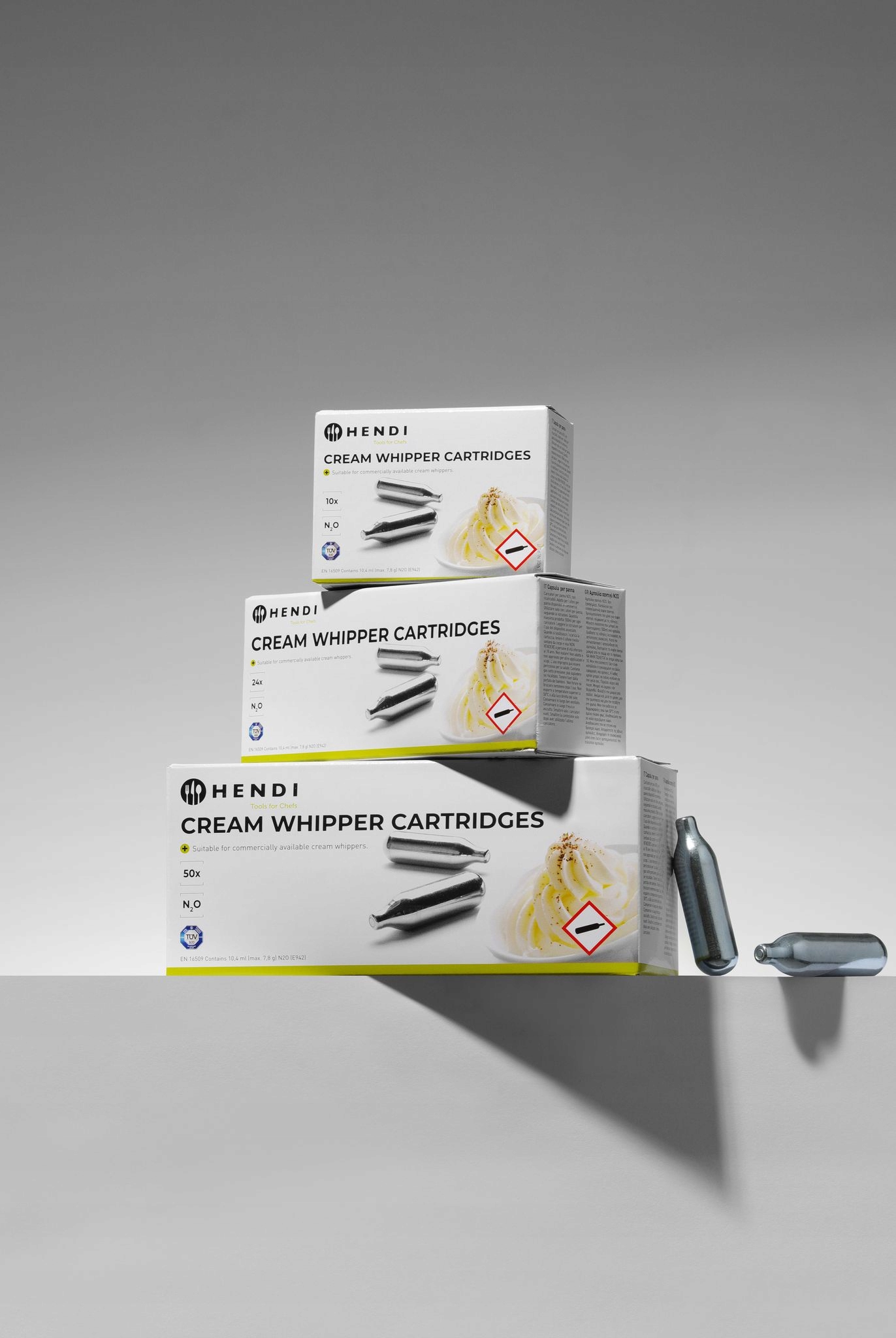 Hendi Naboje do syfonu do bitej śmietany 50 szt. Waga produktu z opakowaniem jednostkowym 1.5 kg