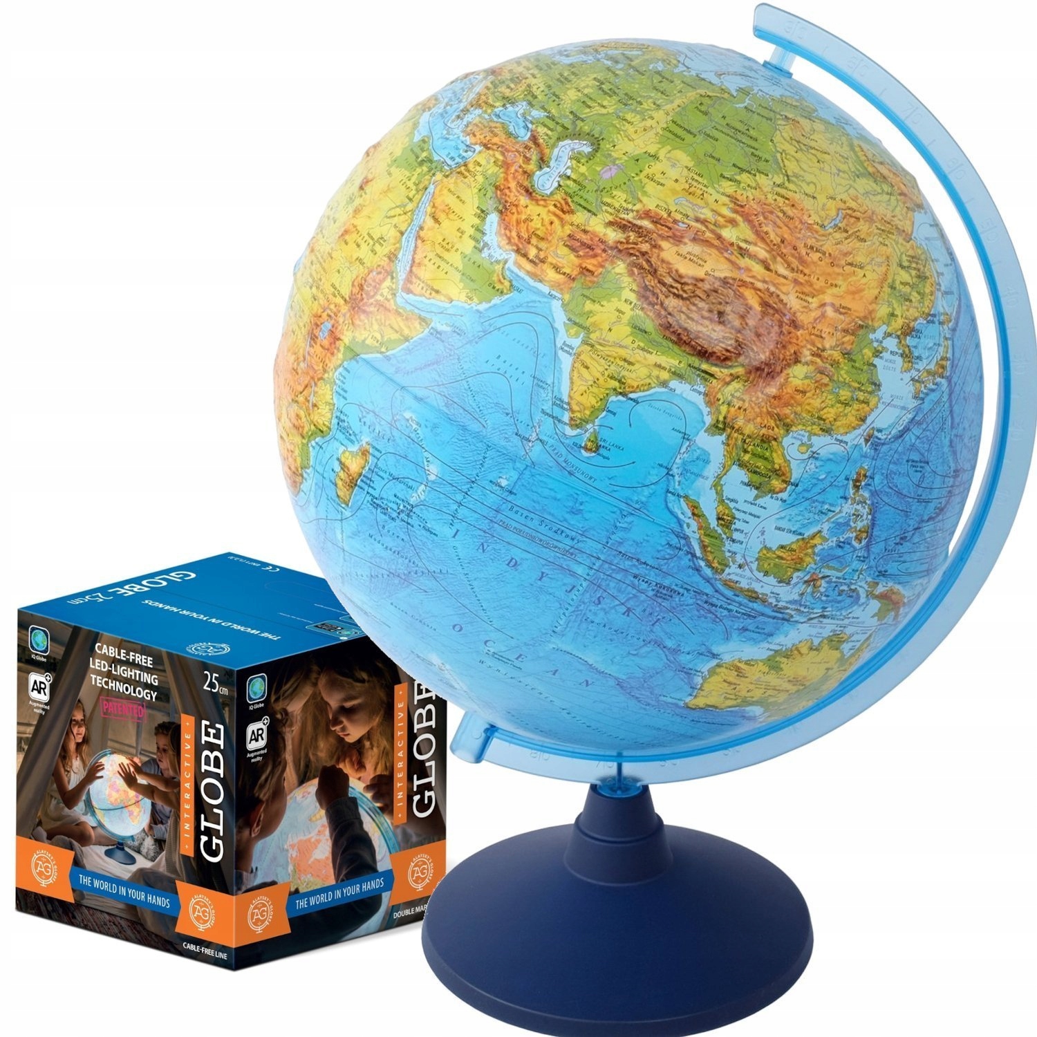 ИНТЕРАКТИВНЫЙ ГЛОБУС с ПОДСВЕТКОЙ с ПРИЛОЖЕНИЕМ 25см