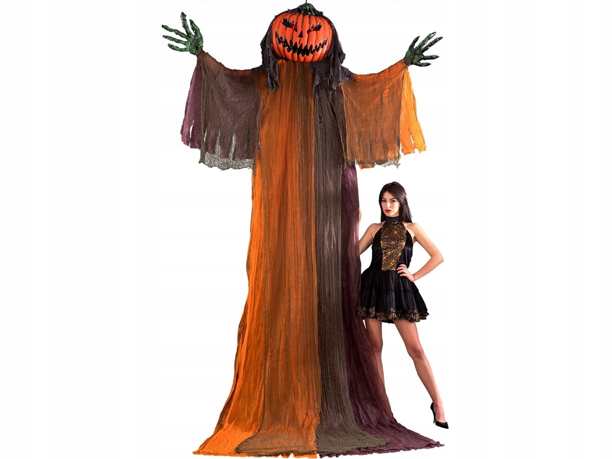 Halloweenská dekorácia Závesná tekvica so svetlom 360 cm CarnivalToys