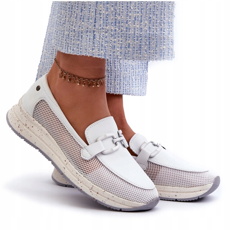 Dámské Kožené Mokasíny D&a TW210 Bílé 39