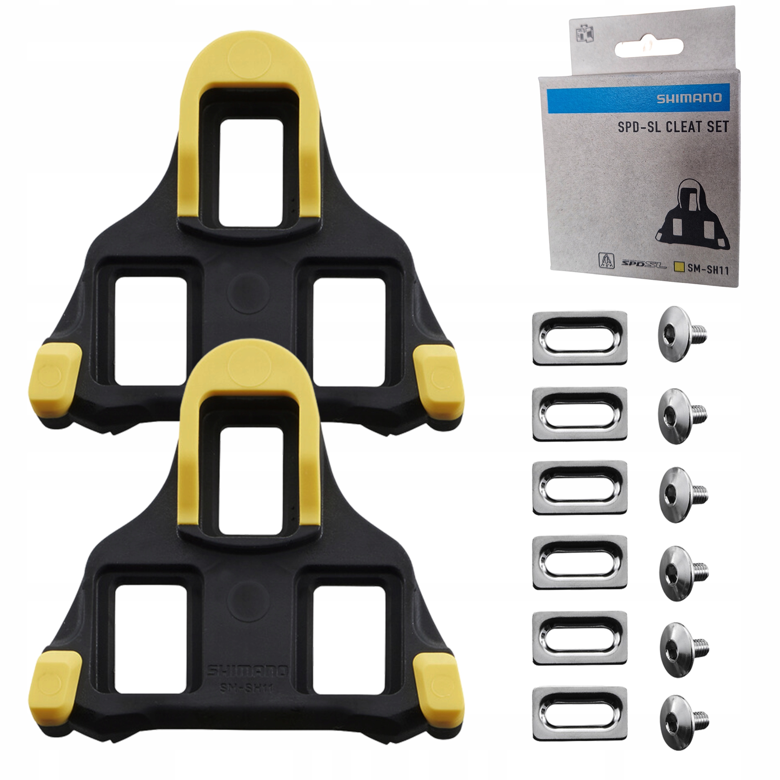 BLOKI DO PEDAŁÓW SZOSOWYCH SHIMANO SM-SH11 ŻÓŁTE ORYGINALNE