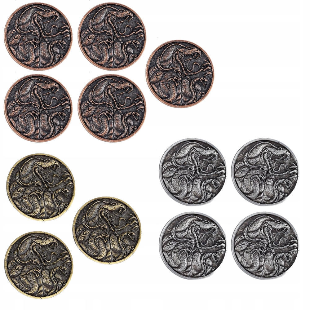 MITOLOGIA CTHULHU - YIG ZESTAW 12 METALOWYCH MONET LARP RPG