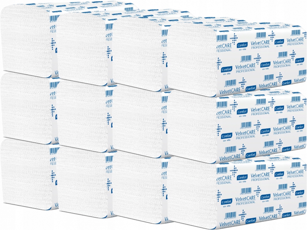 Ręcznik Zz Papier 100% Celuloza Biały 150 Listków x12