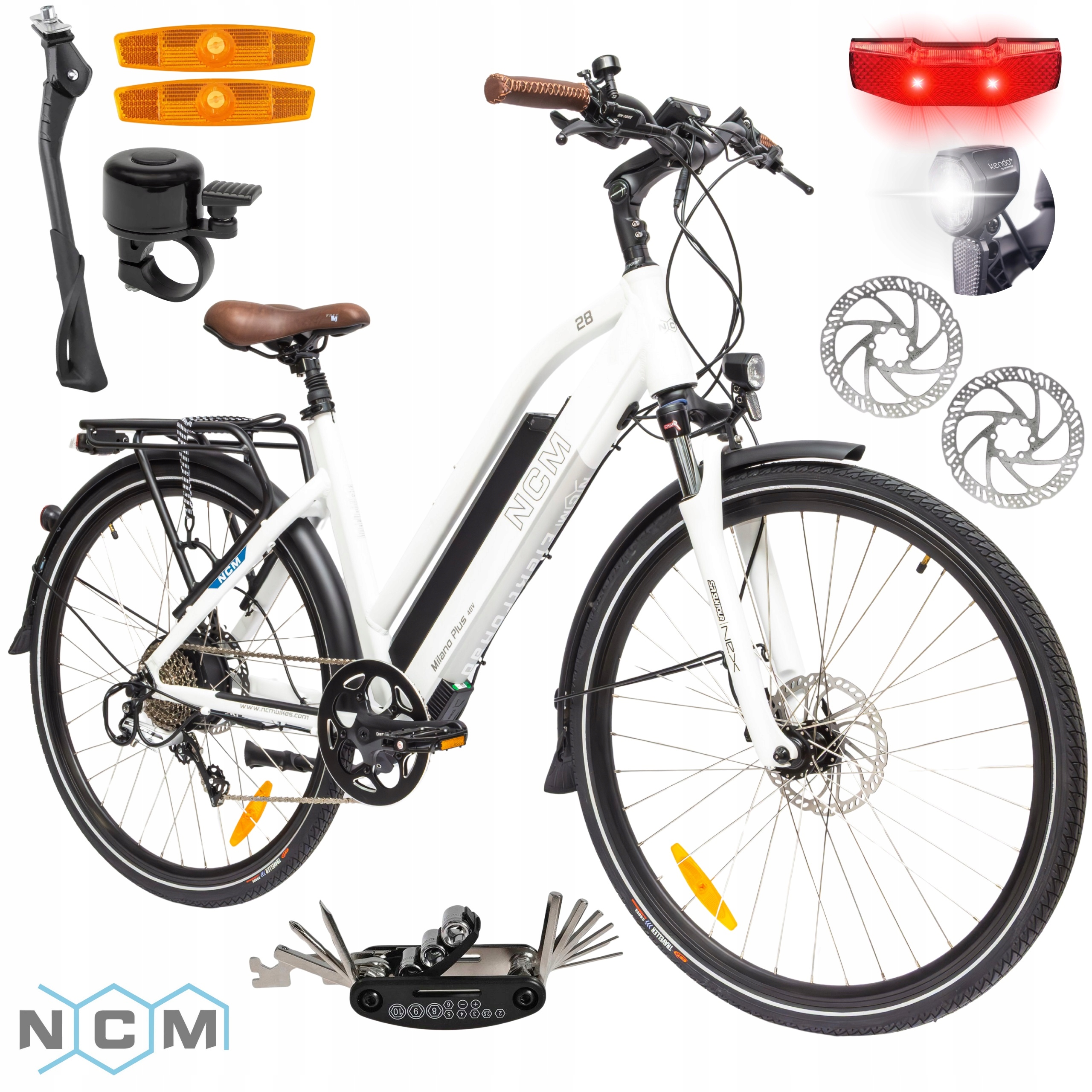 Rower Elektryczny Męski Damski Miejski Koła 28" Shimano Hydraulika 13 Ah