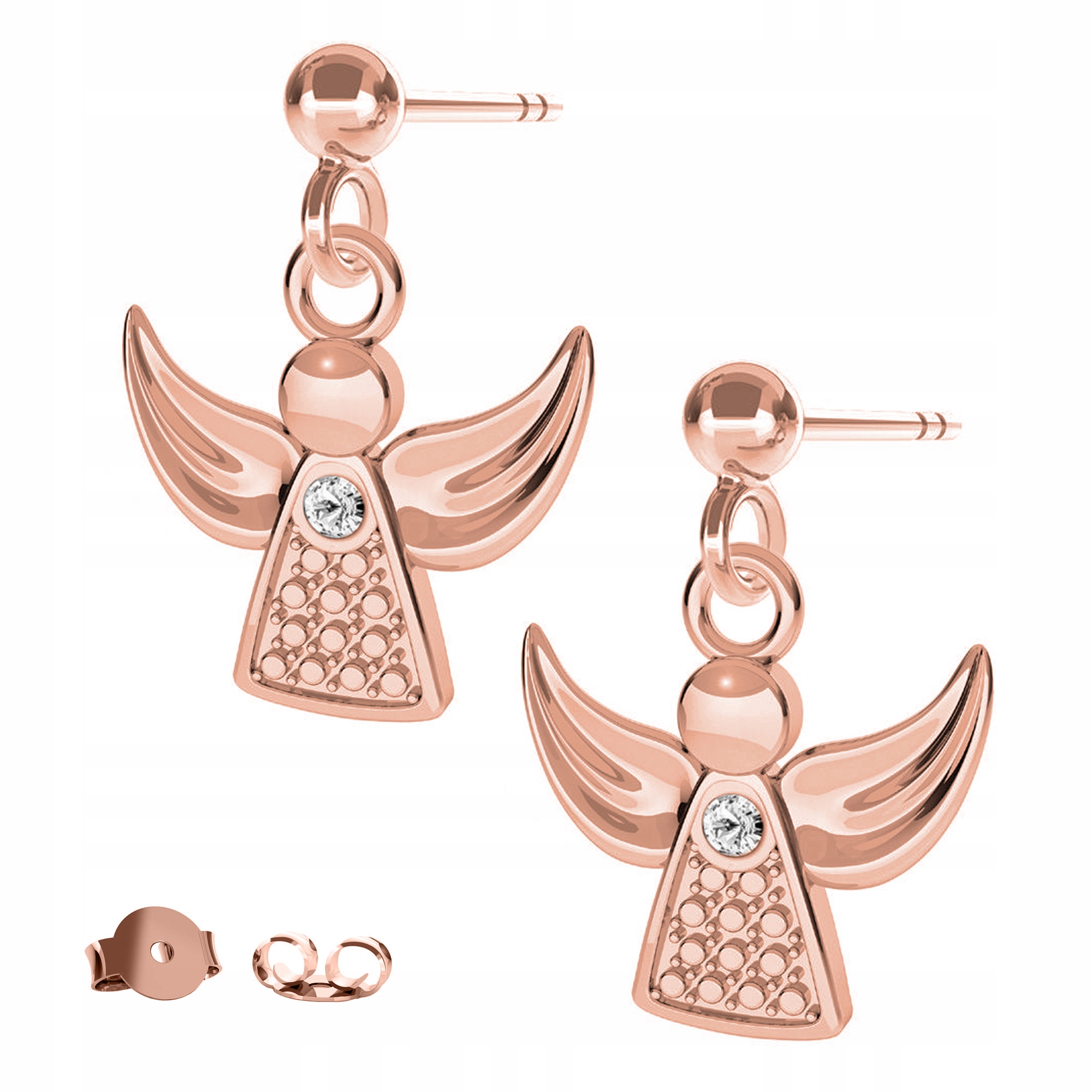 Náušnice Anděl Andílek růžové zlato 925