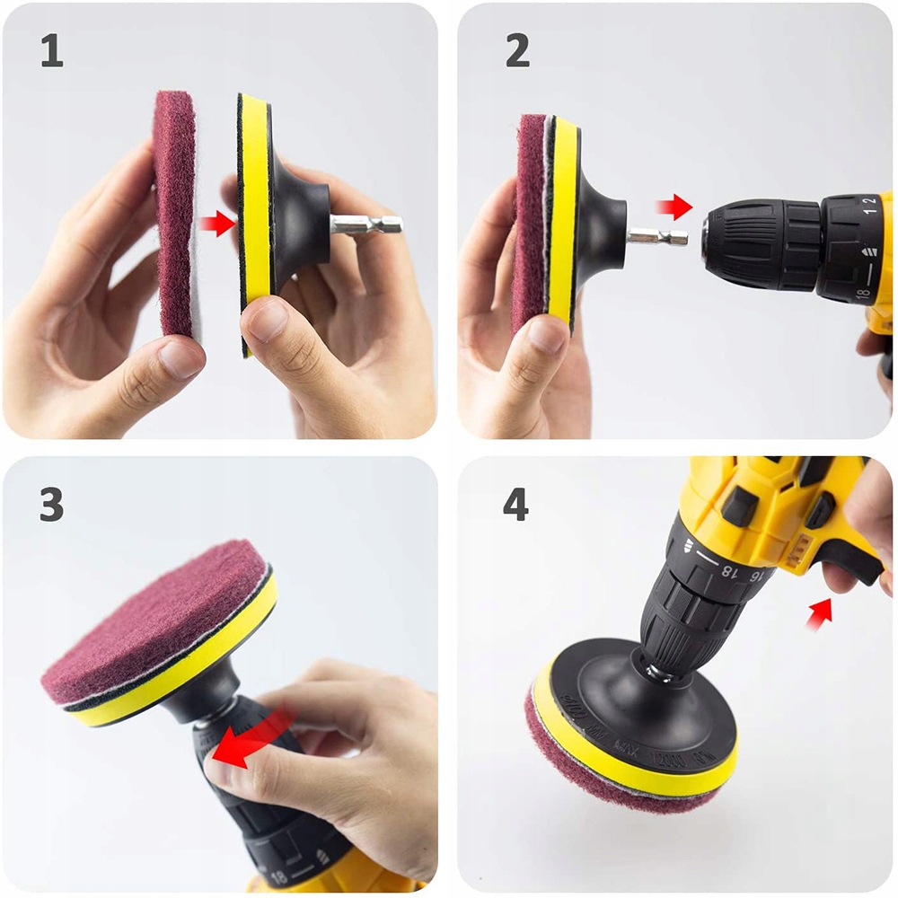 SZCZOTKI CZYSZCZĄCE NAKŁADKI NA WIERTARKĘ WKRĘTARKĘ PADY POLERSKIE HEX Producent Inny