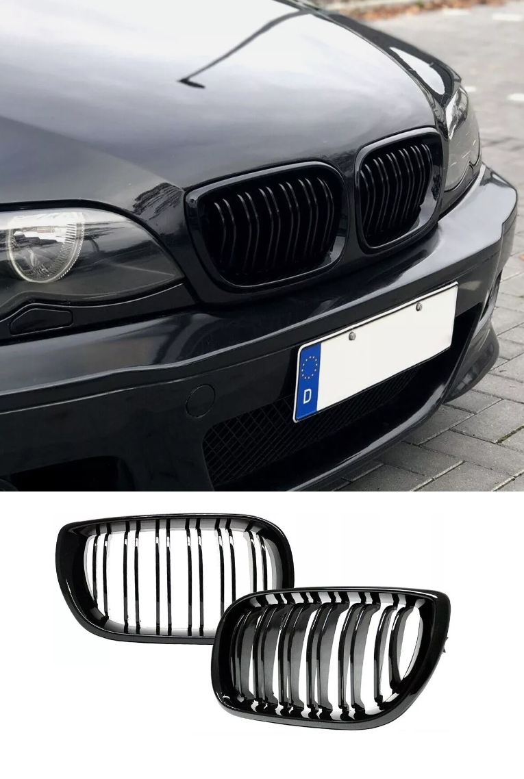 Bmw E46 Sedan Touring Lift 2001-2006 Ledviny gril atrapa Černý lesk