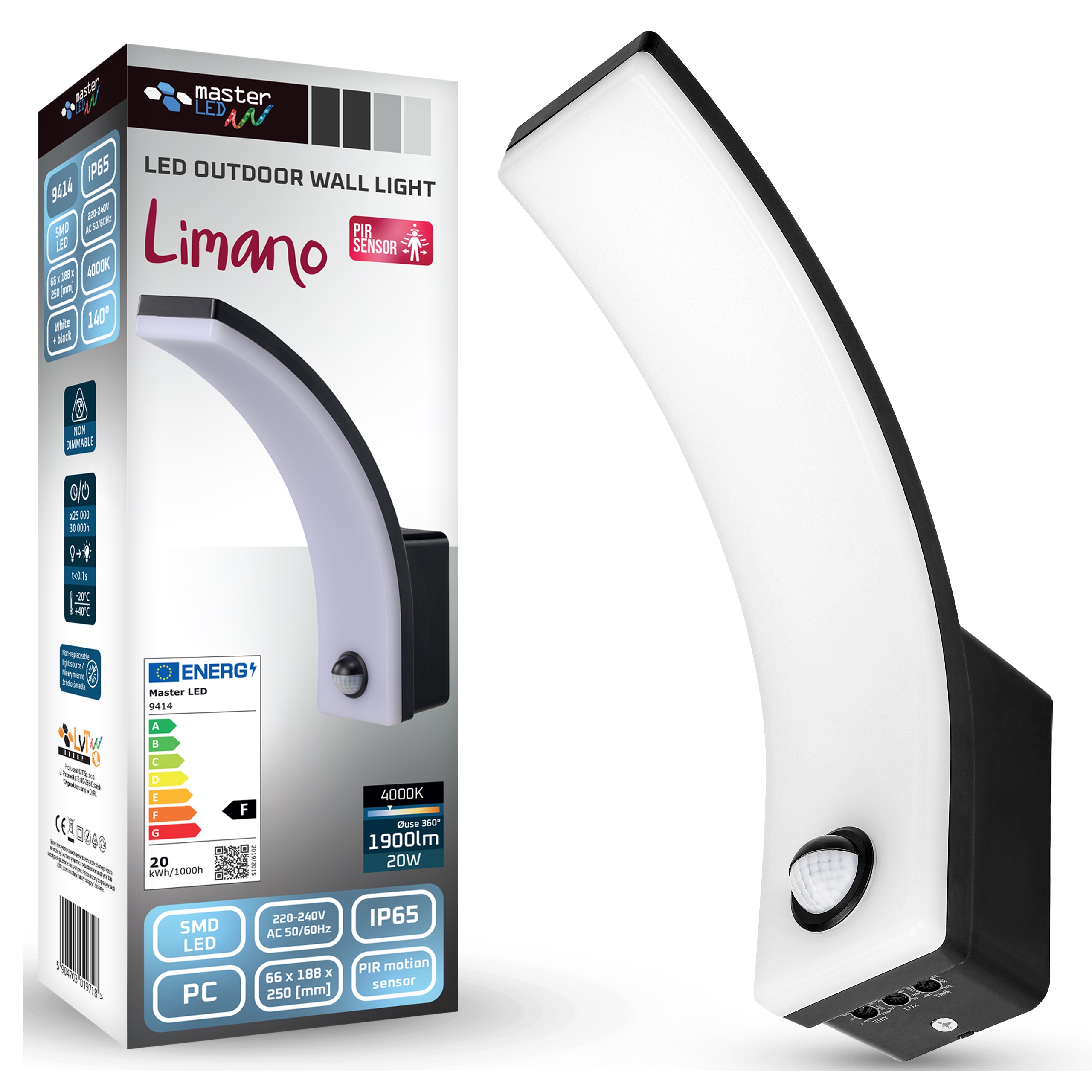 Venkovní nástěnné Led svítidlo zahradní lampa Senzor Pohybu fasádní nástěnná