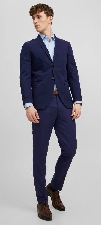 Jack&jones Pánský Oblek Tmavě Modrý Elegantní Hladký 56 6_A