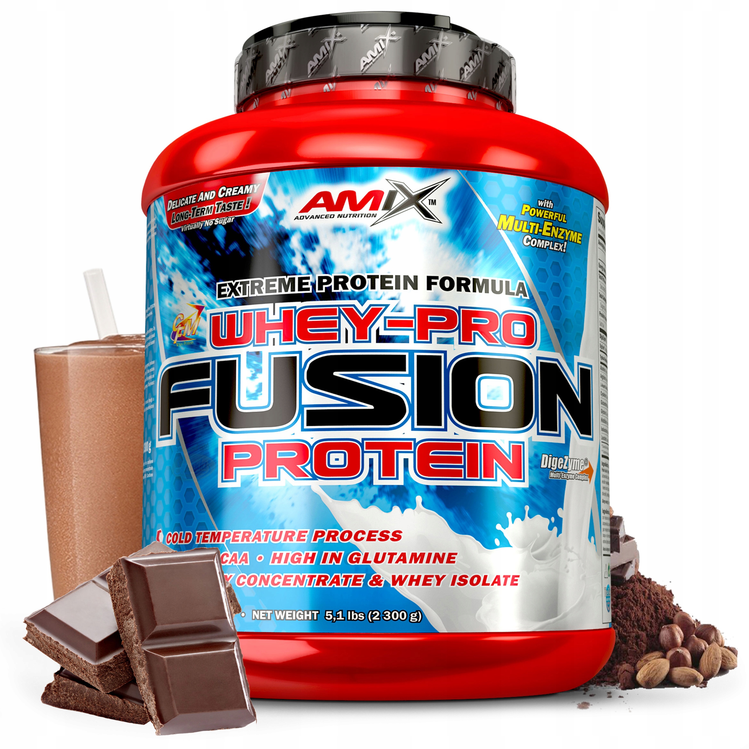 Protein protein Wpc syrovátkový izolát 2300 g čokoláda 66 porcí