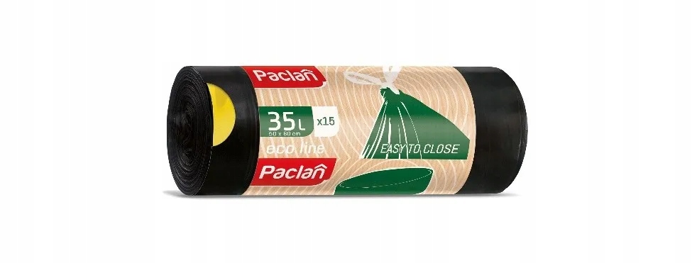 

Paclan Czarne worki na śmieci z taśmą 35l, 50 szt