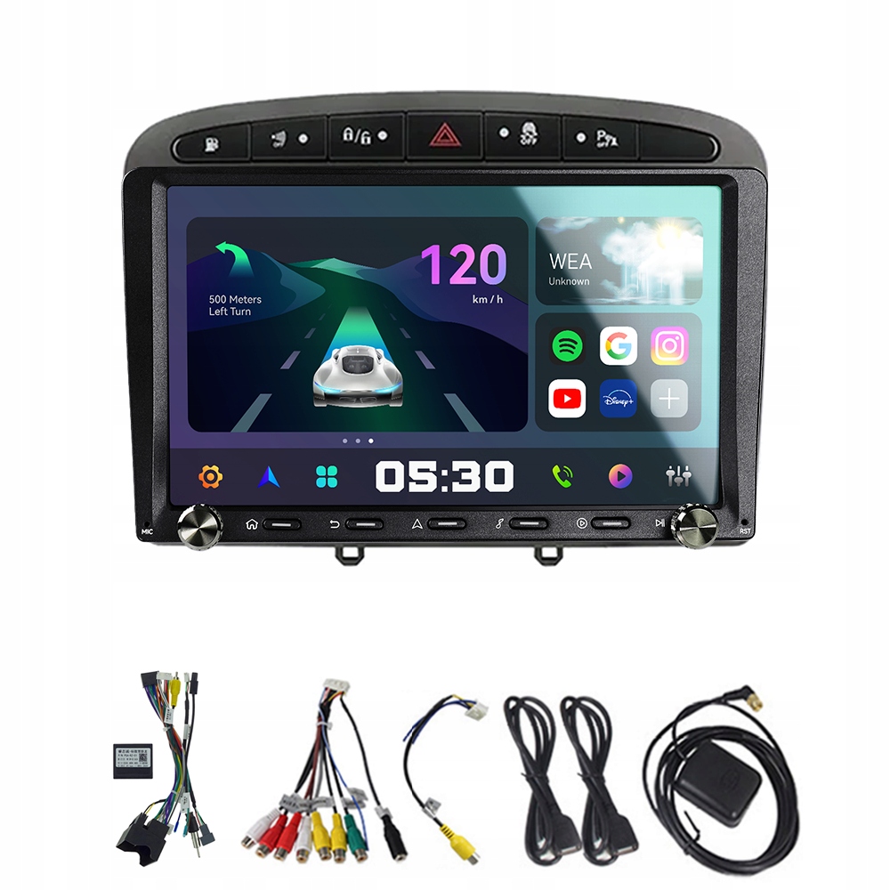 2Din Android 13 autorádio pro Peugeot 308 408 2007-2015 2G 32G Carplay Rds