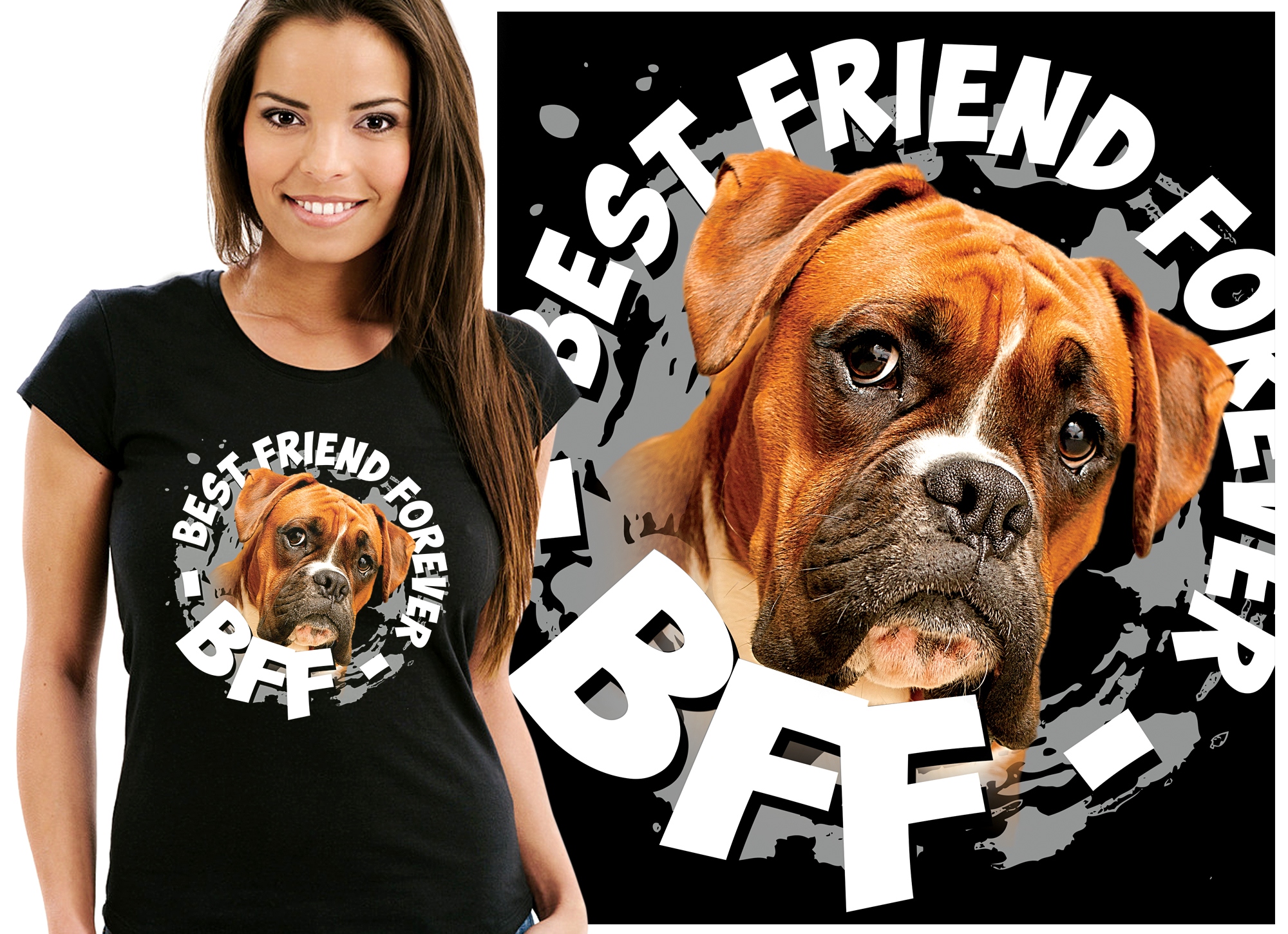 

Bff Pudel Bokser Owczarek Mops Koszulka Damska S