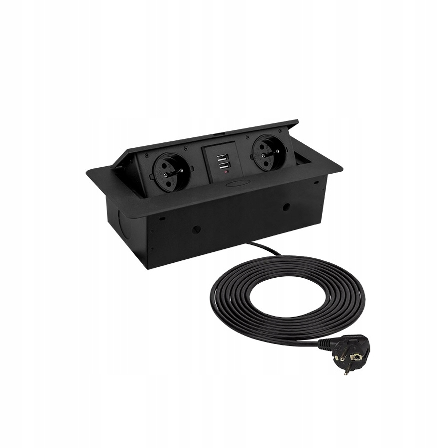 Zapuštěná Výklopná Nábytková Zásuvka Kombi Box Usb