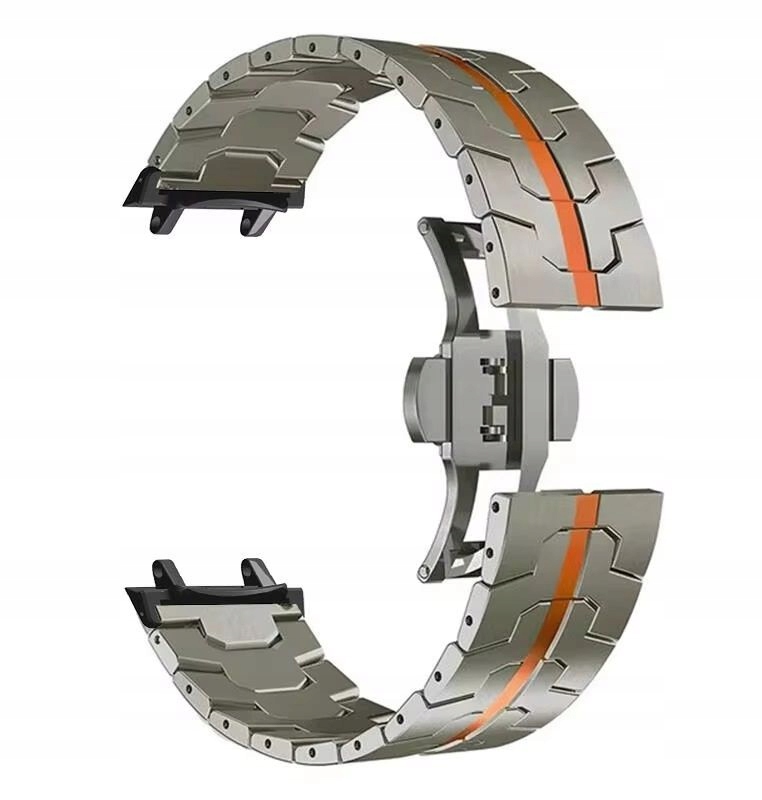Bransoleta Stalowa Titanium-orange Pasek Do Amazfit T-rex 3