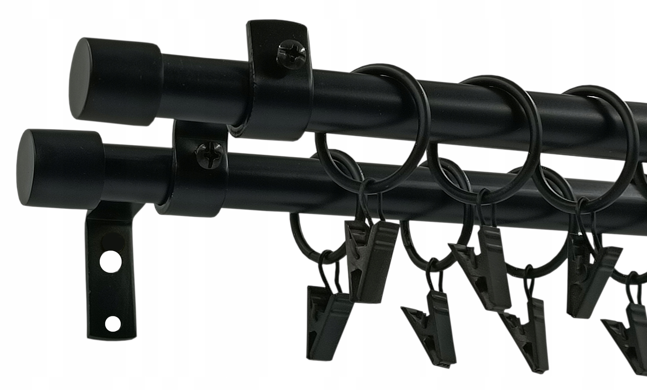 

Karnisz Podwójny Loft Czarny Ø16+16mm Luna 180cm