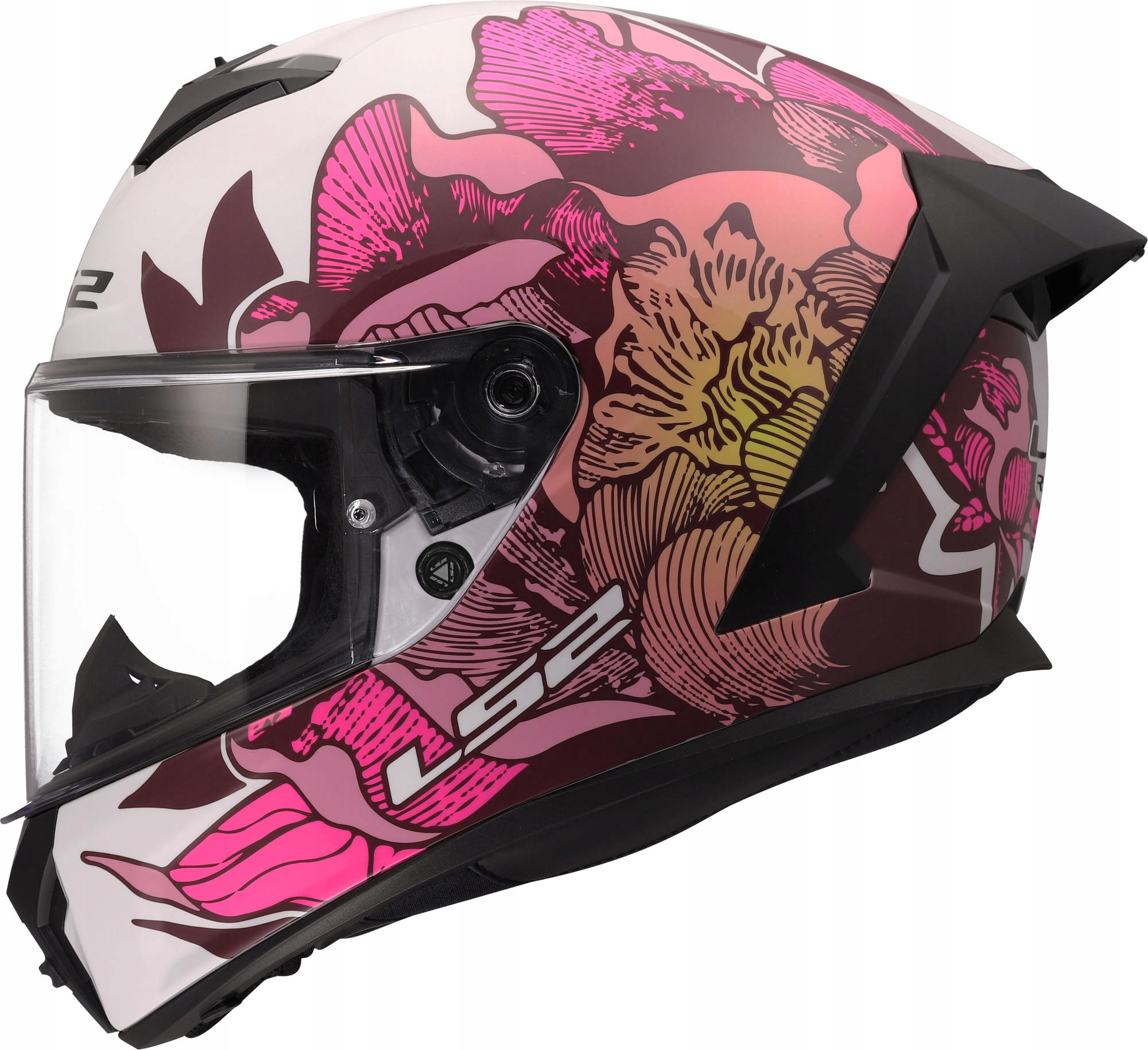 LS2 FF820 Rapid III Poppies II White Pink Motocyklová Prilba Integrálna Xs