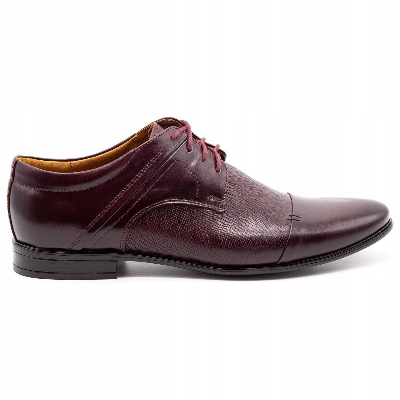 

Eleganckie Buty Wizytowe Skórzane 710 Wiśnia 44