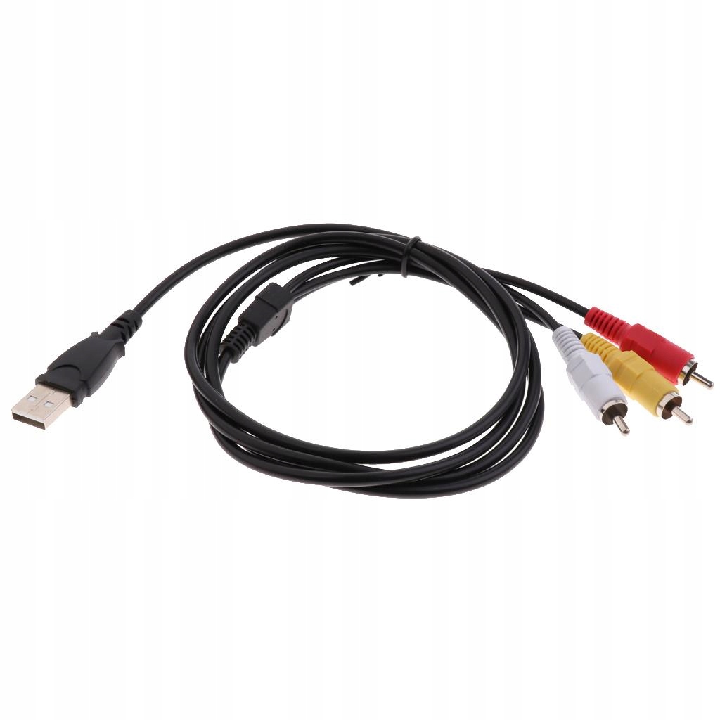 USB to RCA Cable1.5m USB Male to 3 RCA Male Jack Splitter AV Adapter Cable Długość kabla 0 m