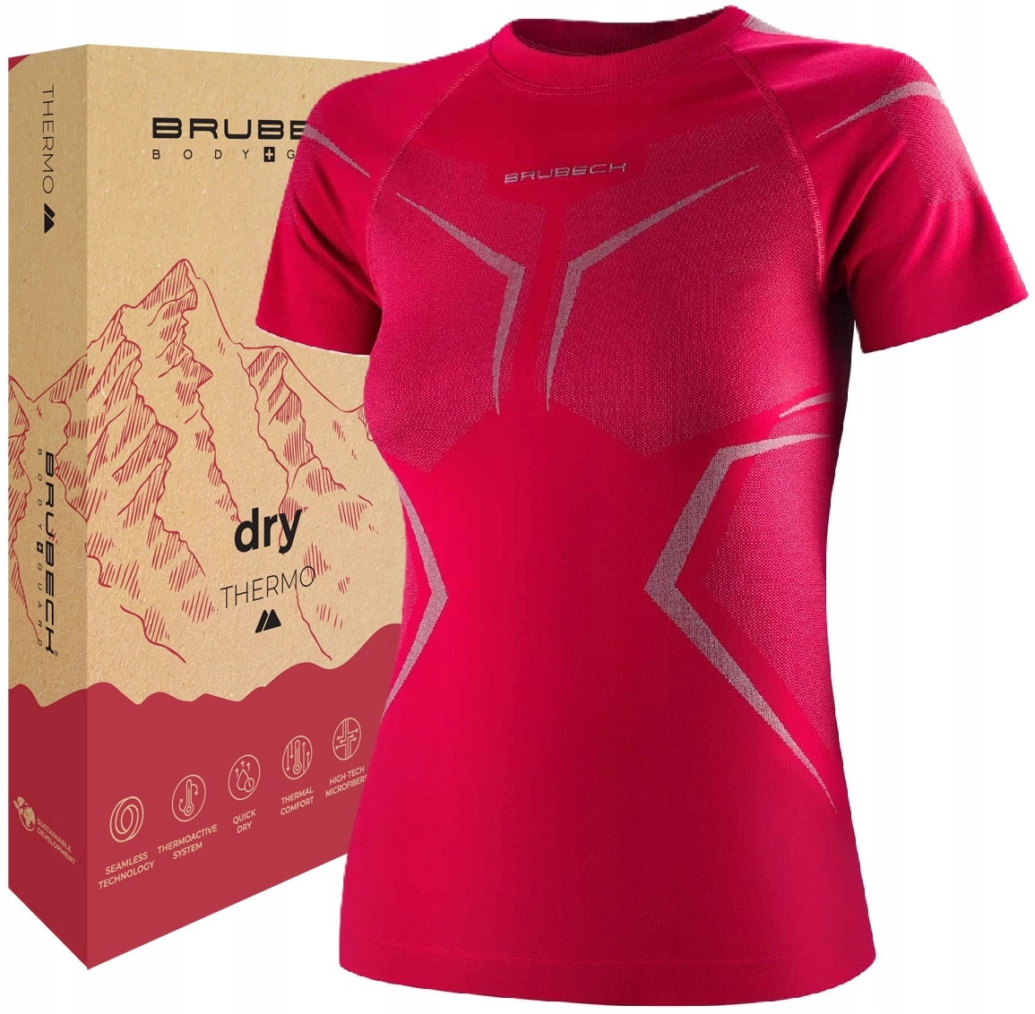 Damski T-shirt Termoaktywny Koszulka Turystyczna Lekka Górska Brubeck Dry L