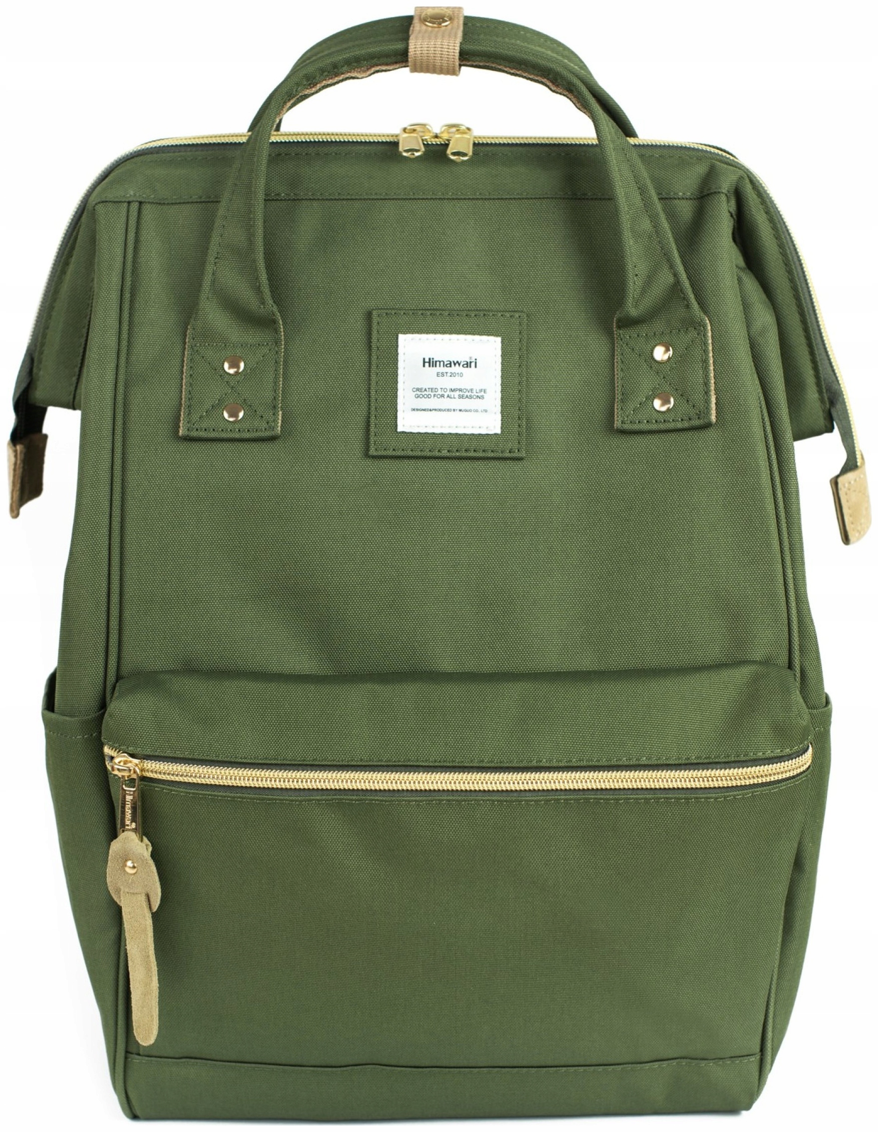 Batoh na notebook Himawari Classic prostorný, Usb do práce, Khaki