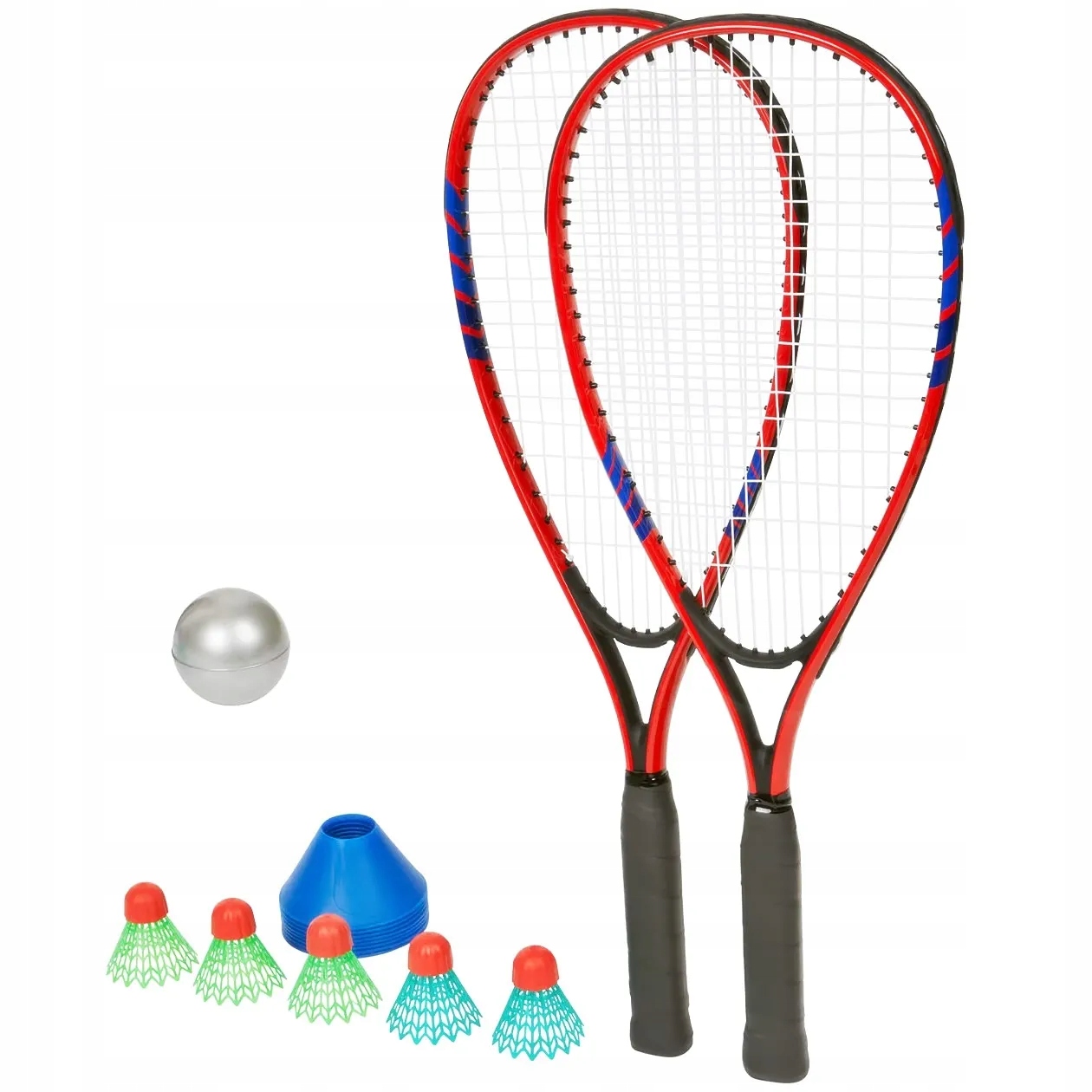 Speed Badminton 2x Rakiety Paletki 5x Lotki Piłka 8x Znacznik Boiska zestaw