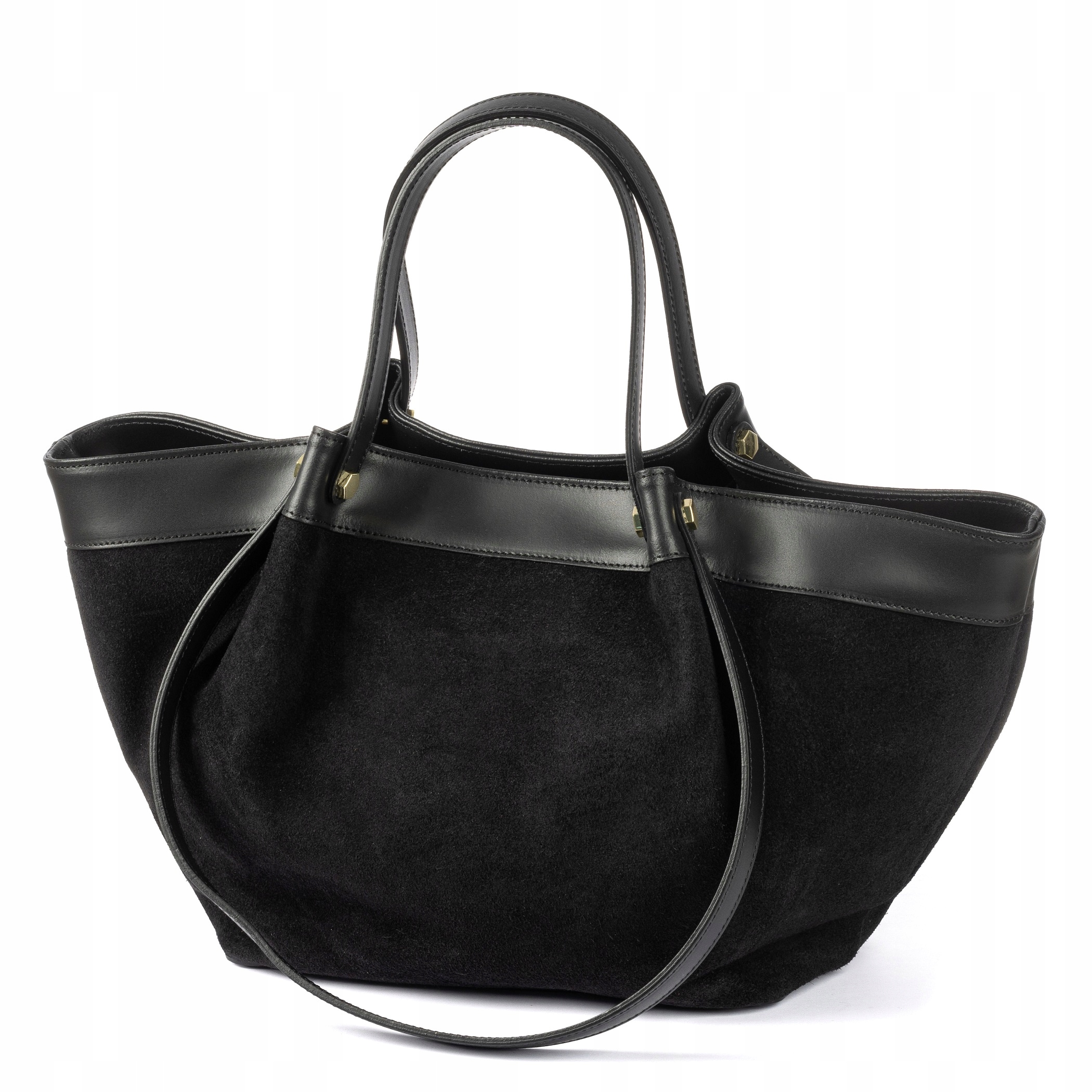 Dámská kabelka Vera Pelle Shopperka kožená černá přes rameno kůže