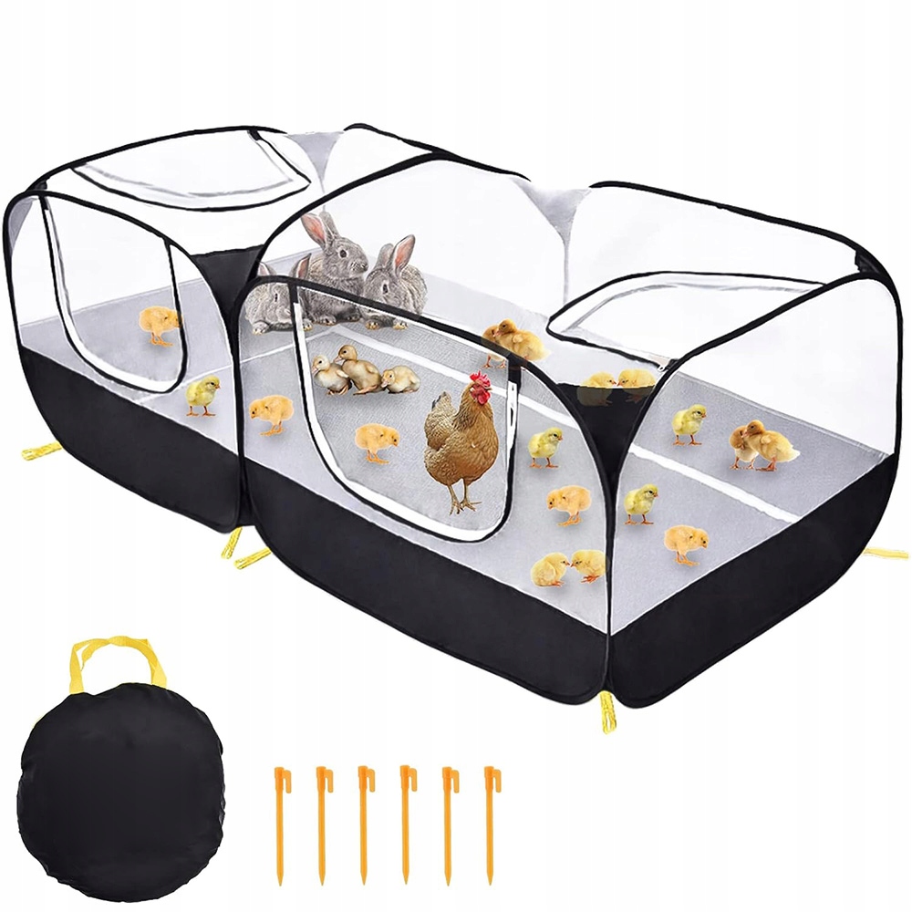 Levně Skládací Stan Pro Malá Zvířata 175x85x64 cm Černý Pro Králíky A Křečky